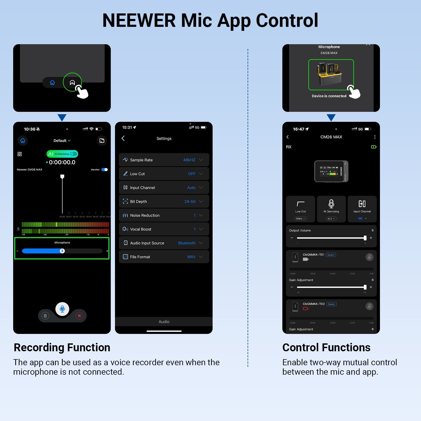 NEEWER CM26 MAX AI Wireless Lavalier Microphone