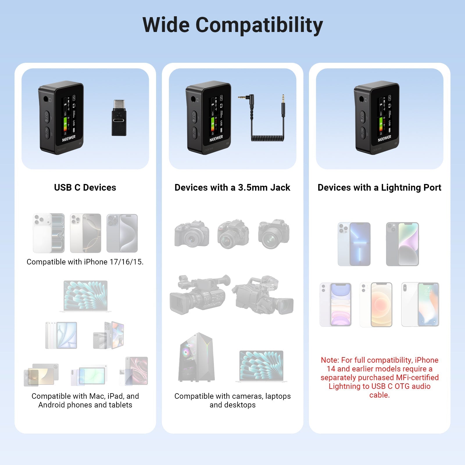 NEEWER CM26 MAX AI Wireless Lavalier Microphone