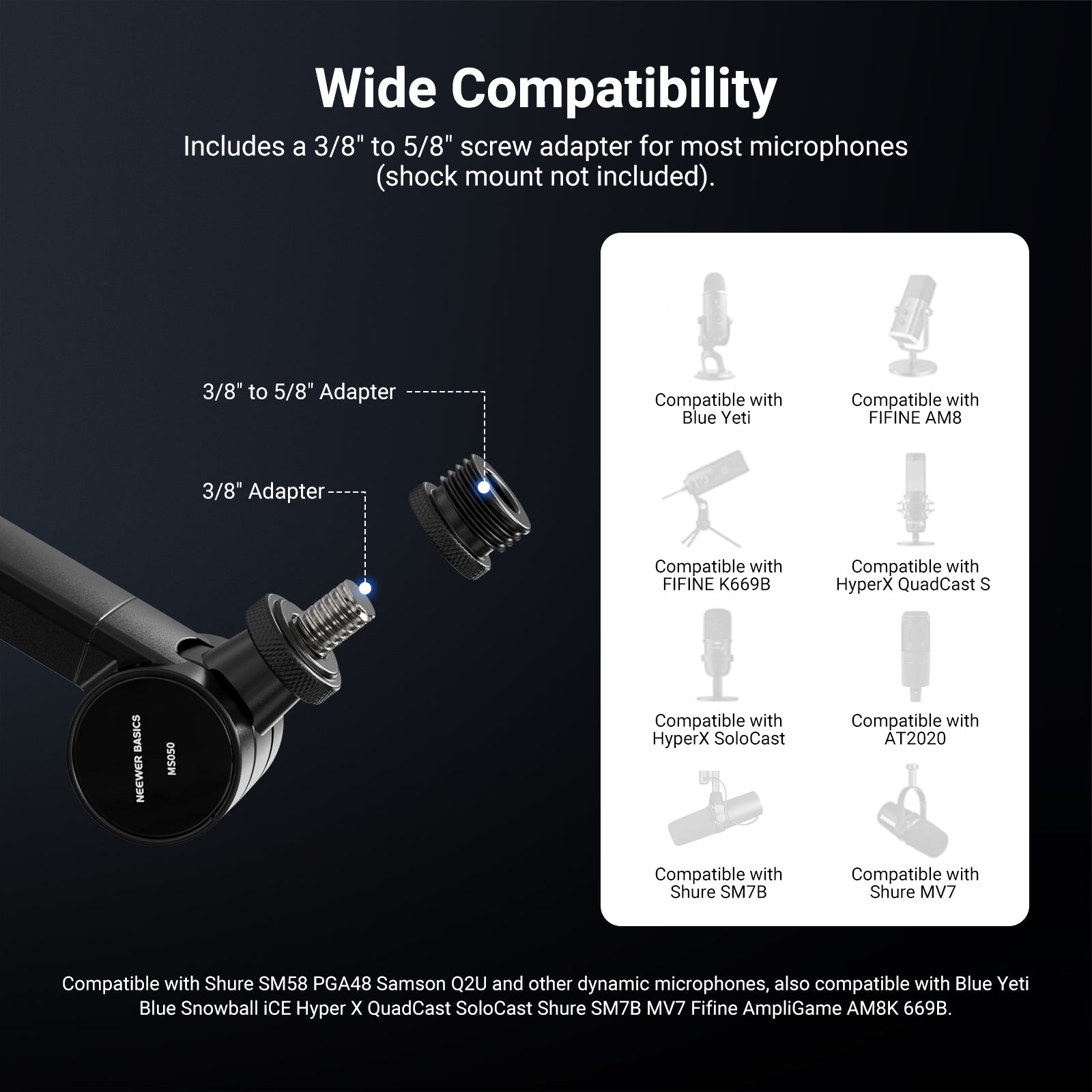NEEWER BASICS MS050 Microphone Boom Arm