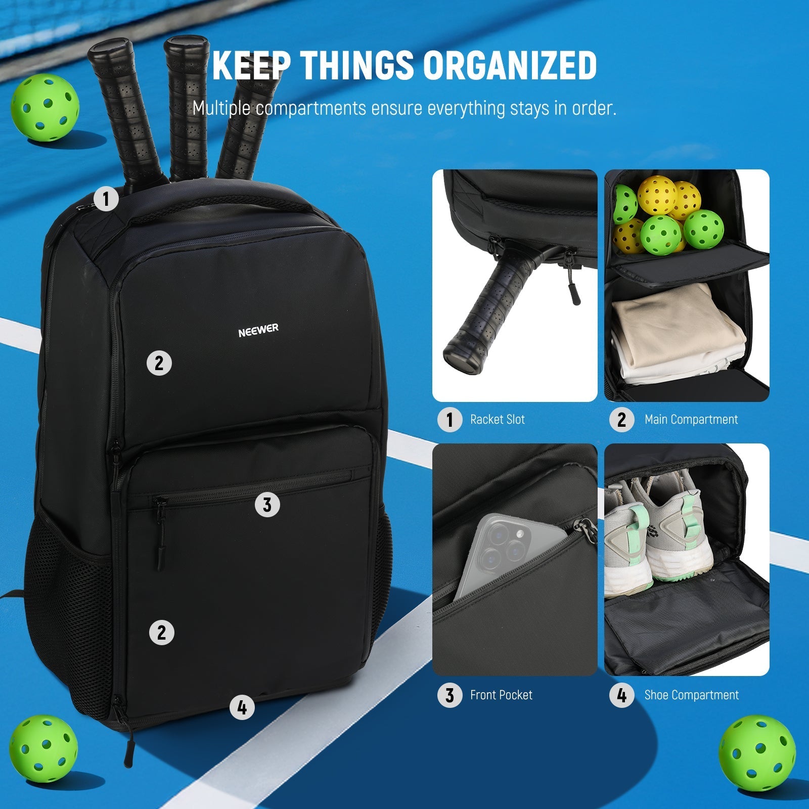NEEWER PB01B Pickleball Backpack