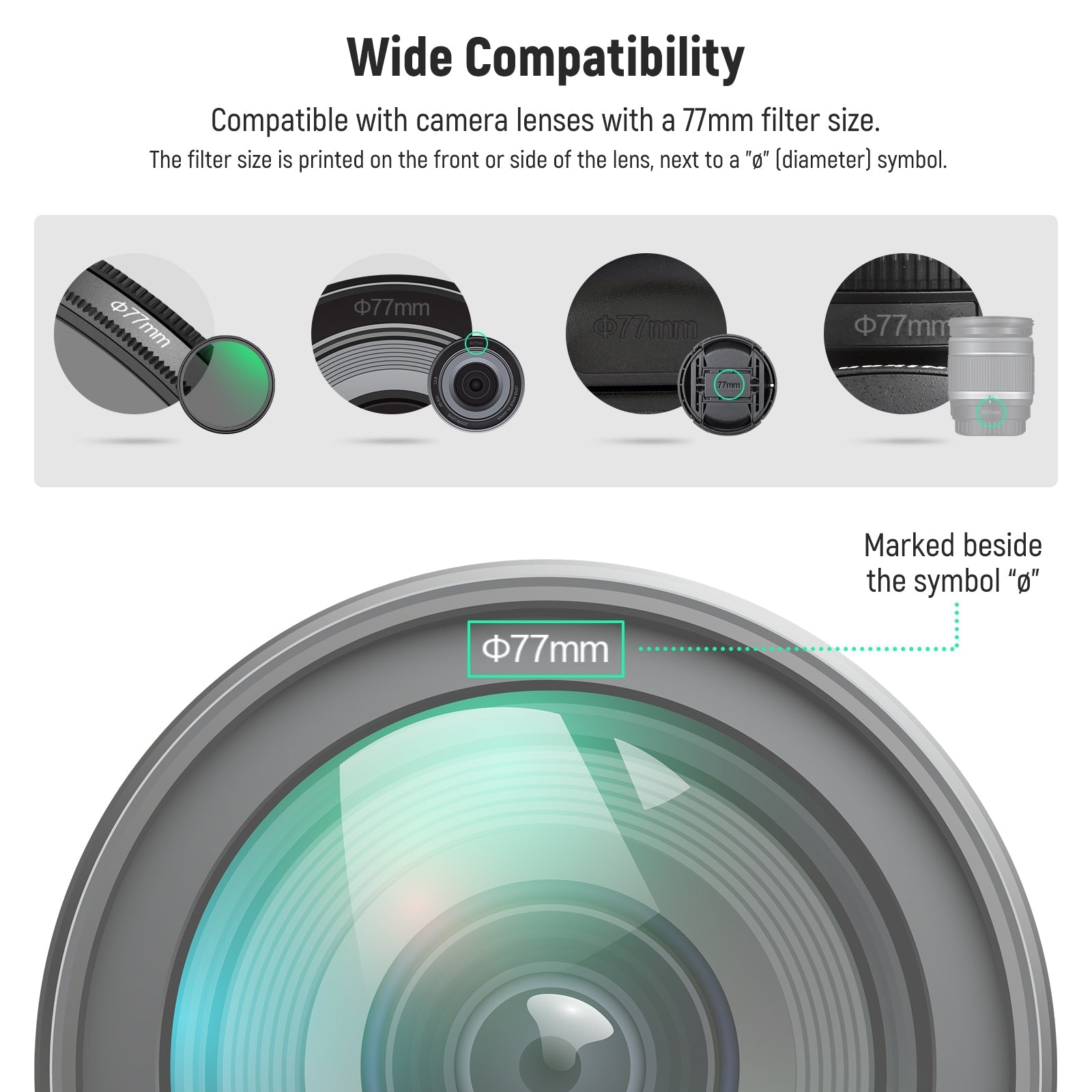 NEEWER 2 Pack Camera Lens Cap Kit