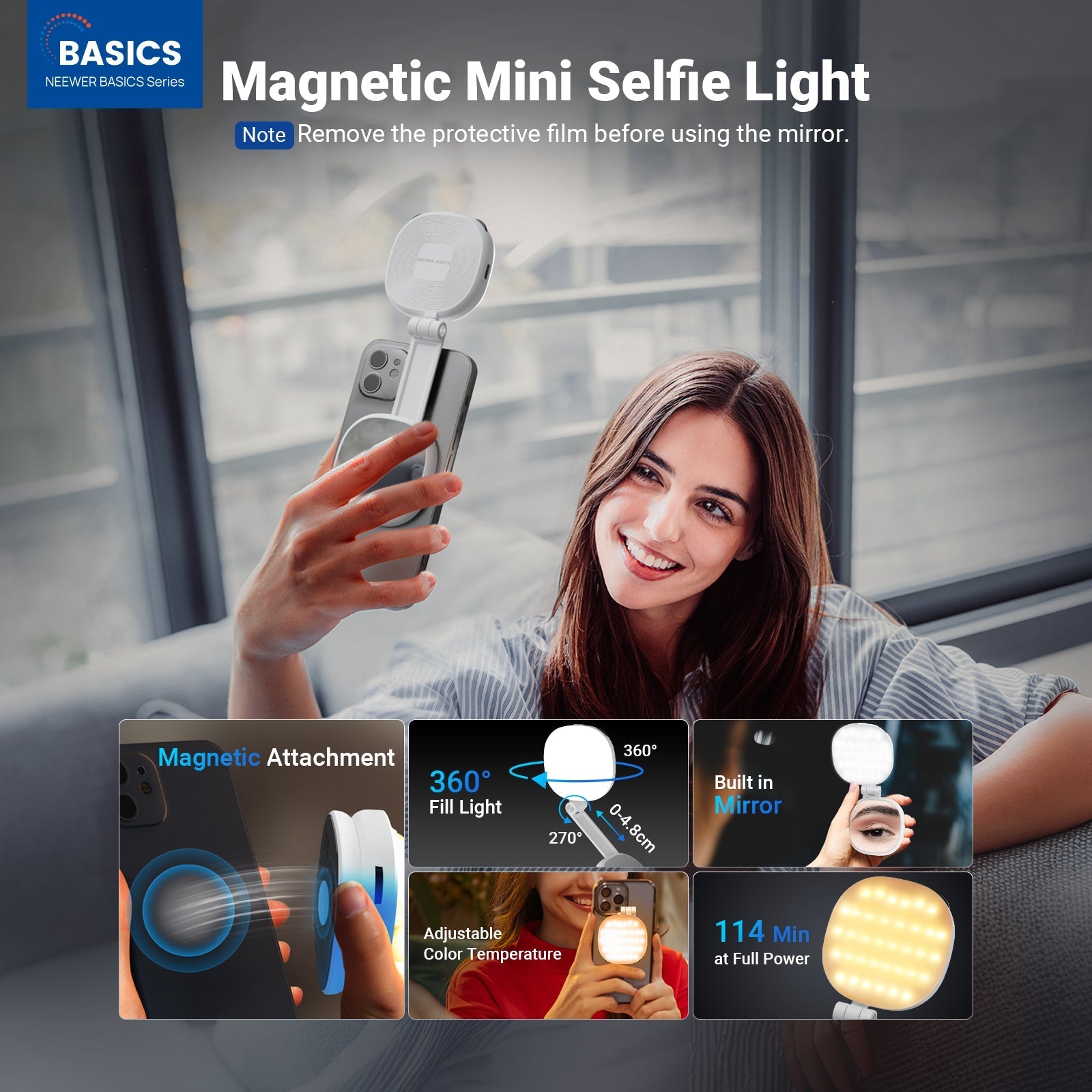 NEEWER BASICS NL72B Magnetic Selfie Light