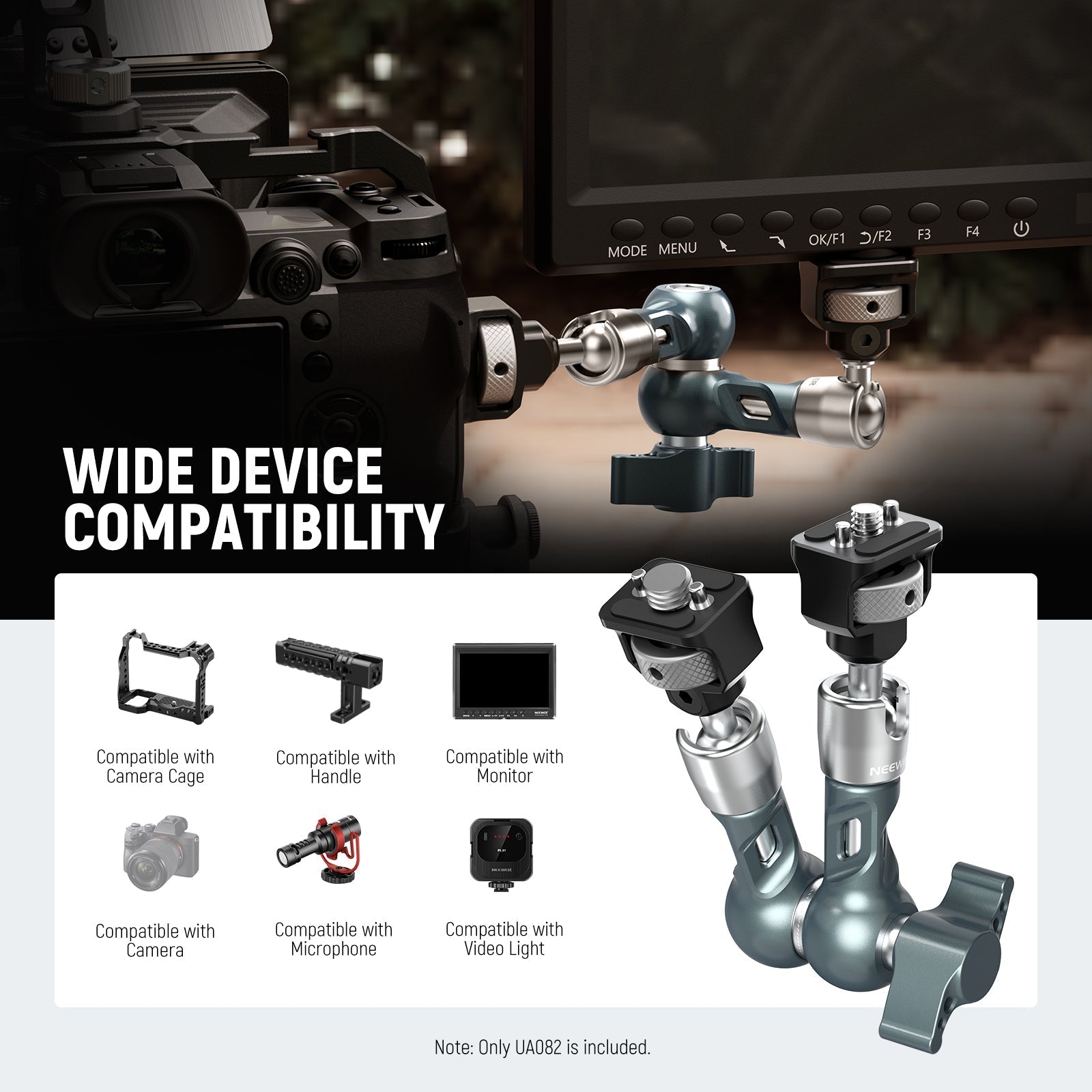 NEEWER UA082 7" Articulating Magic Arm with 1/4" 3/8" Anti Twist Screws