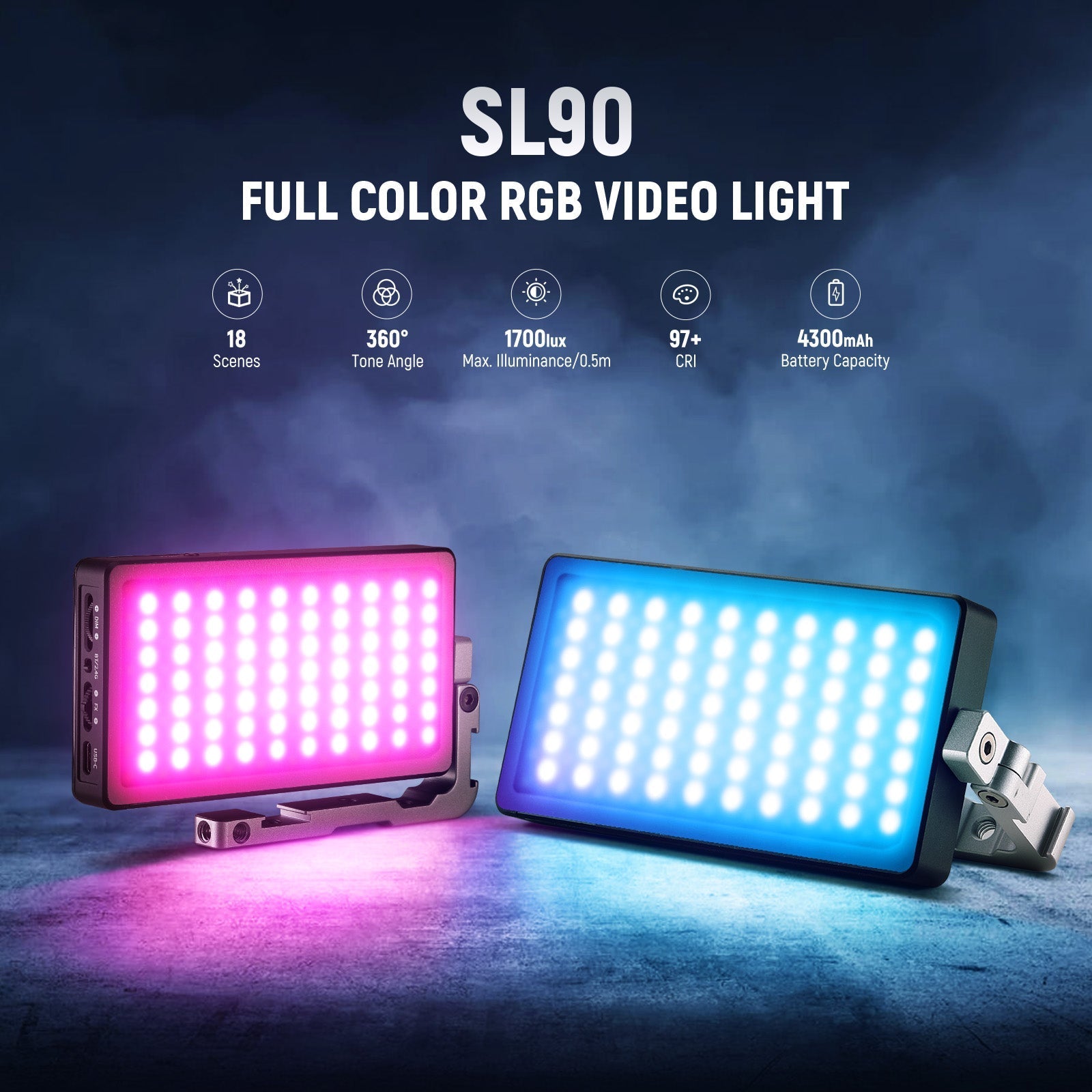 NEEWER SL90 RGB Video Light With App & 2.4G Control