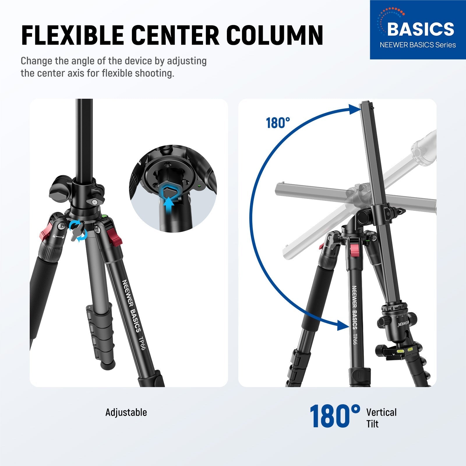 NEEWER BASICS TP66 64.5"/164cm Horizontal Overhead Tripod