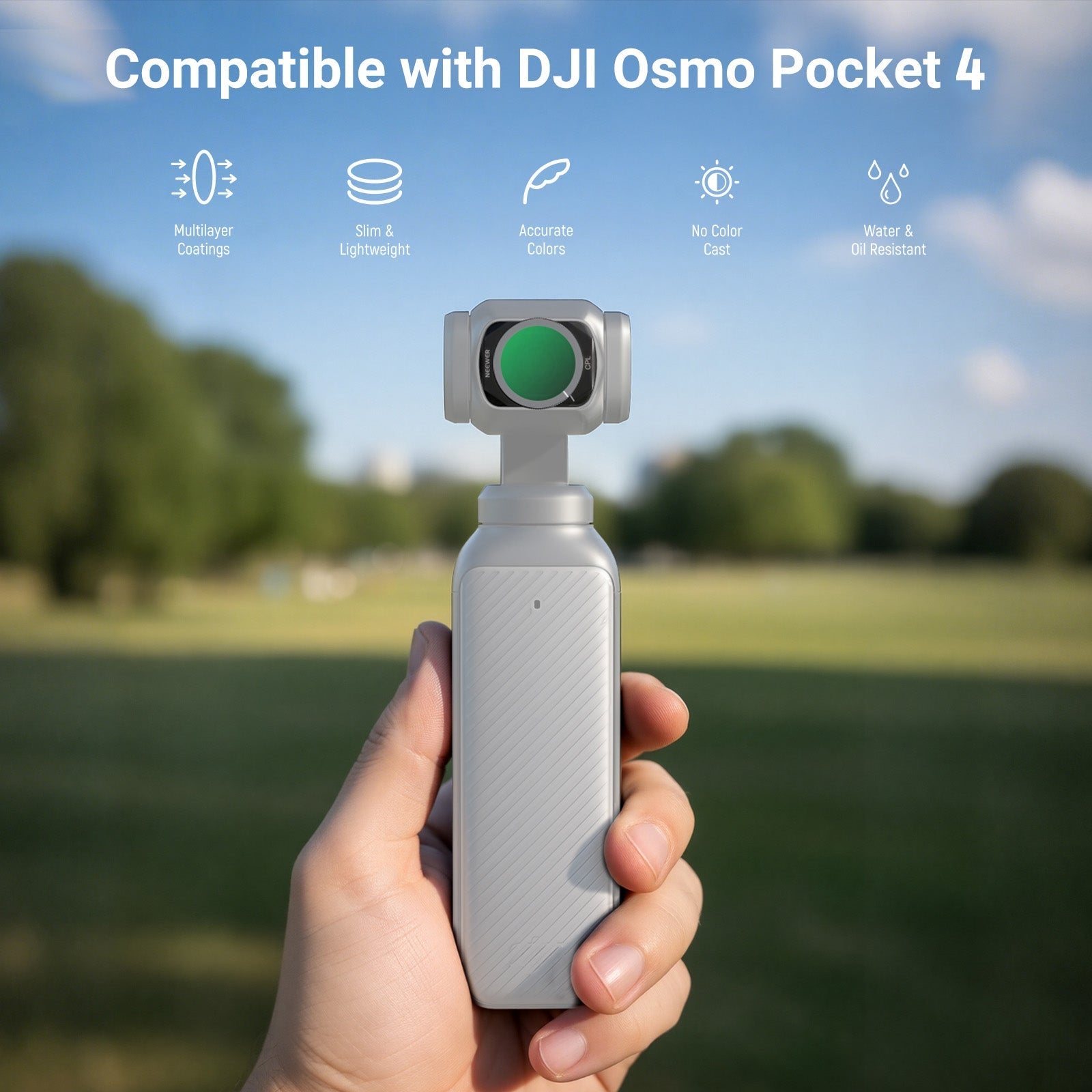 NEEWER FL-P16 ND CPL Filter Set Compatible with DJI Osmo Pocket 4