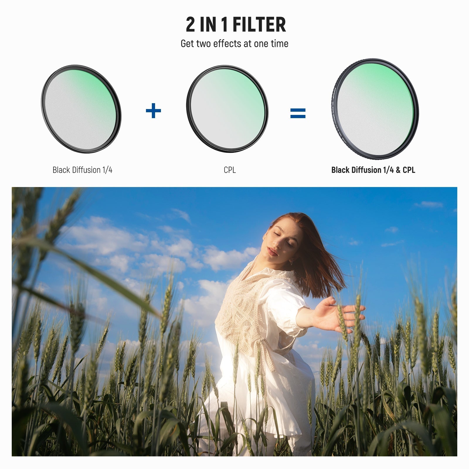 NEEWER 2 in 1 CPL + Black Diffusion 1/4 Filter