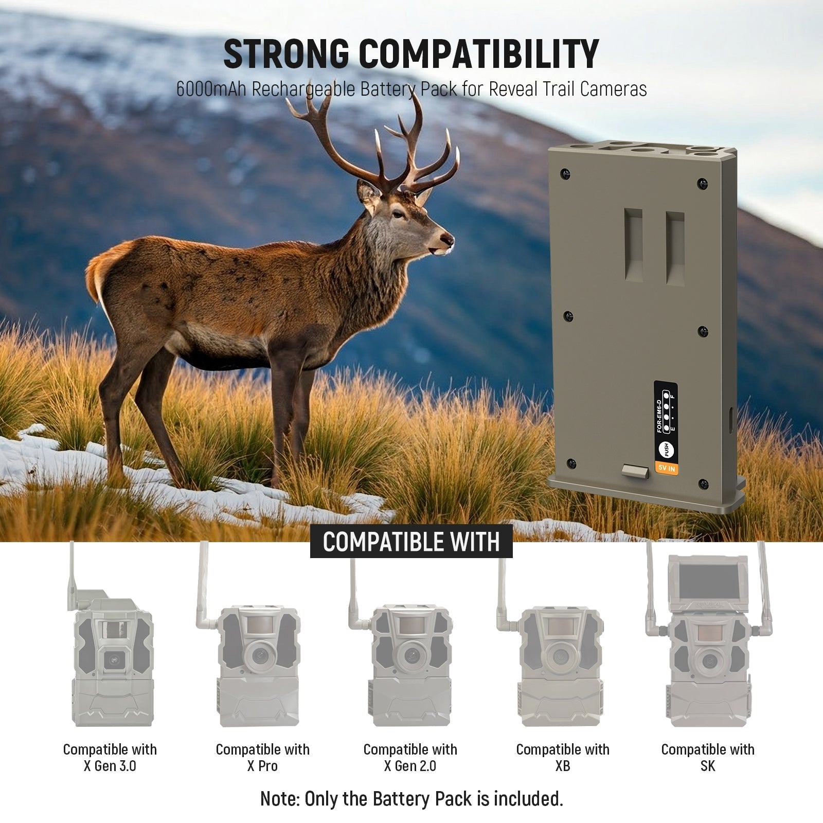 NEEWER EM6-D Hunting Camera Battery Pack for Reveal X Gen 3.0/X Pro/X Gen 2.0/SK/XB
