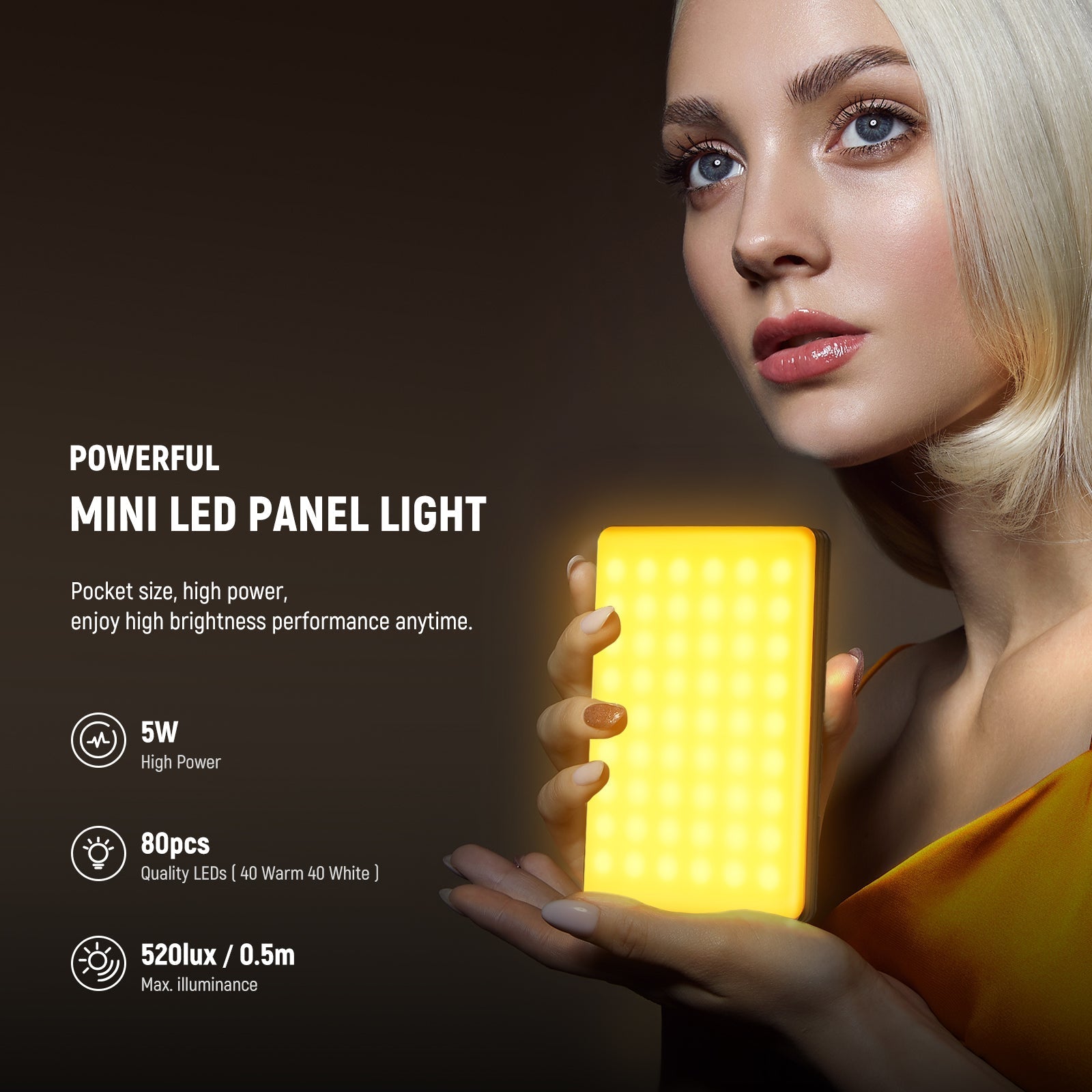 NEEWER BASICS VL67B Bi-Color Phone Selfie Light with APP Control