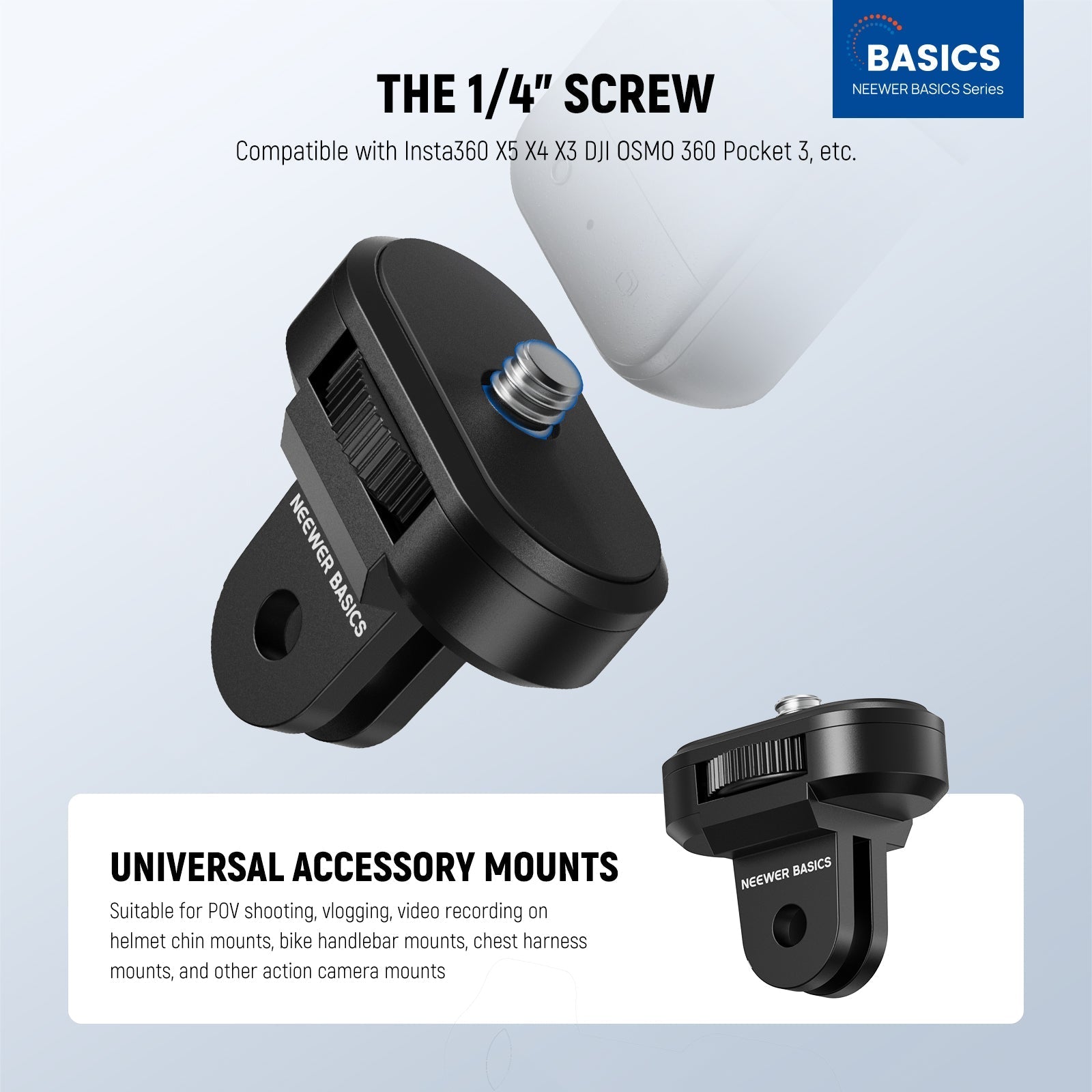 NEEWER GP-92 3 Pack 1/4" to 2 Prong Camera Tripod Mount Adapter Kit
