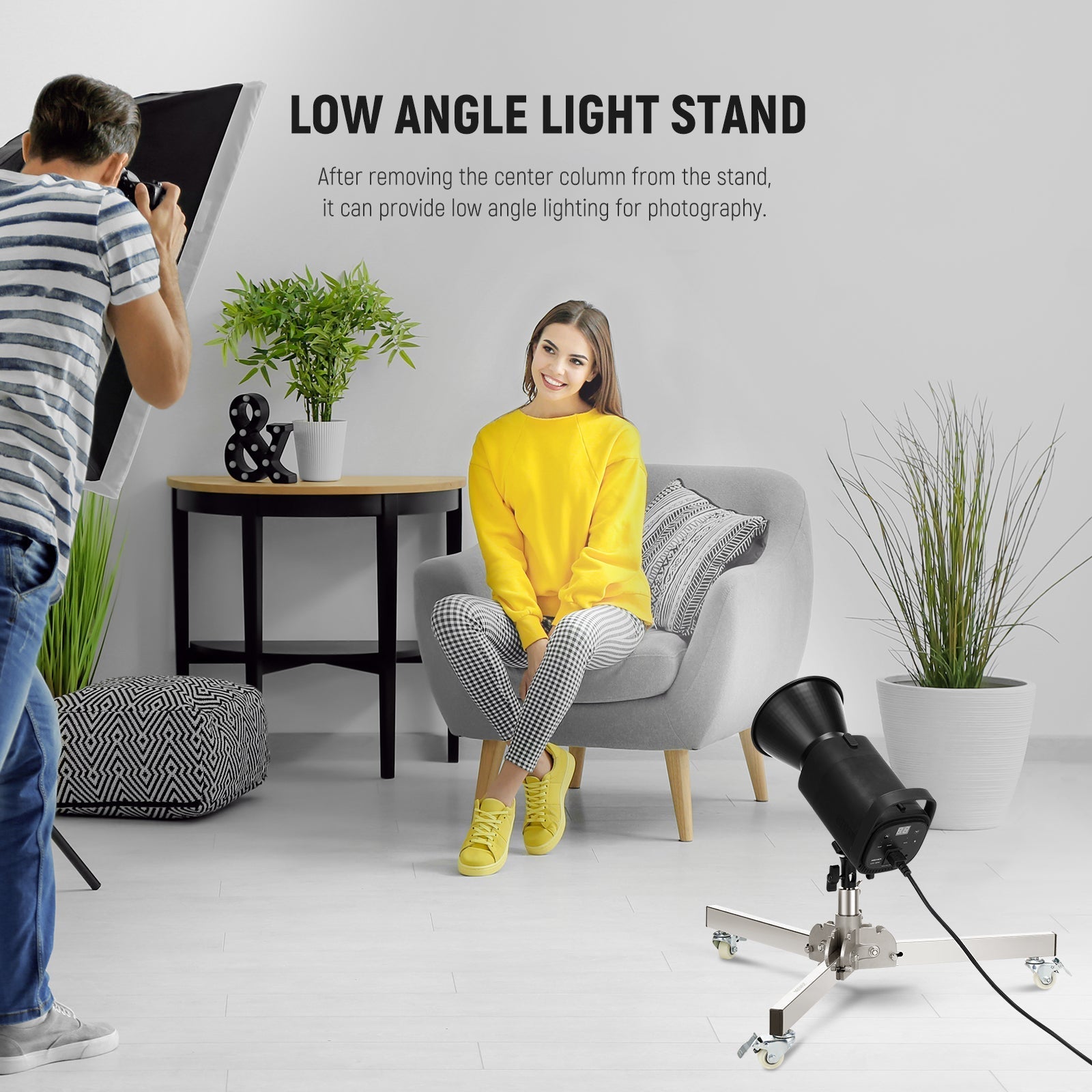 NEEWER ST98SS 98cm Heavy Duty Light Stand with Casters