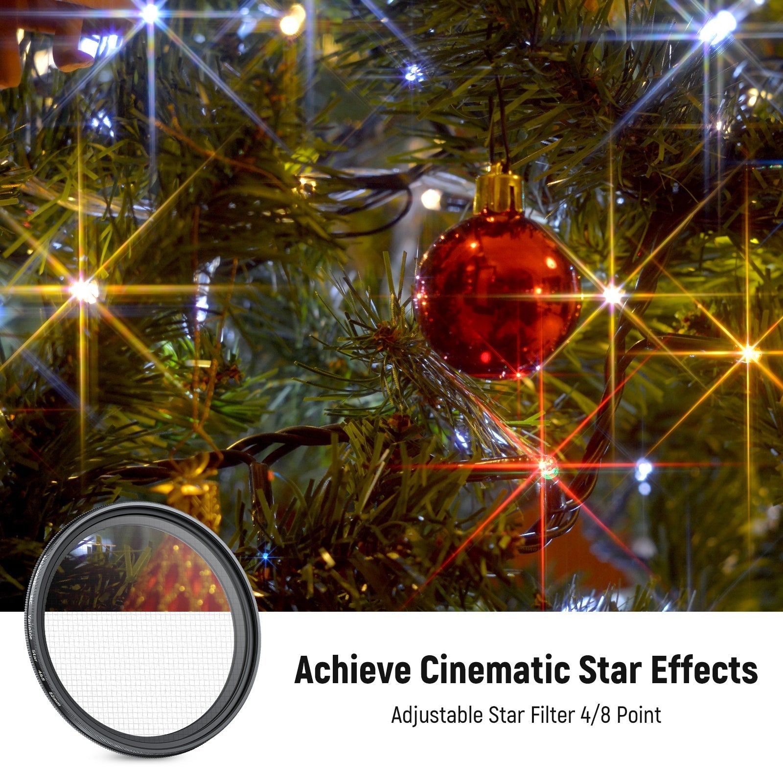 NEEWER Adjustable Star Filter 4/8 Point