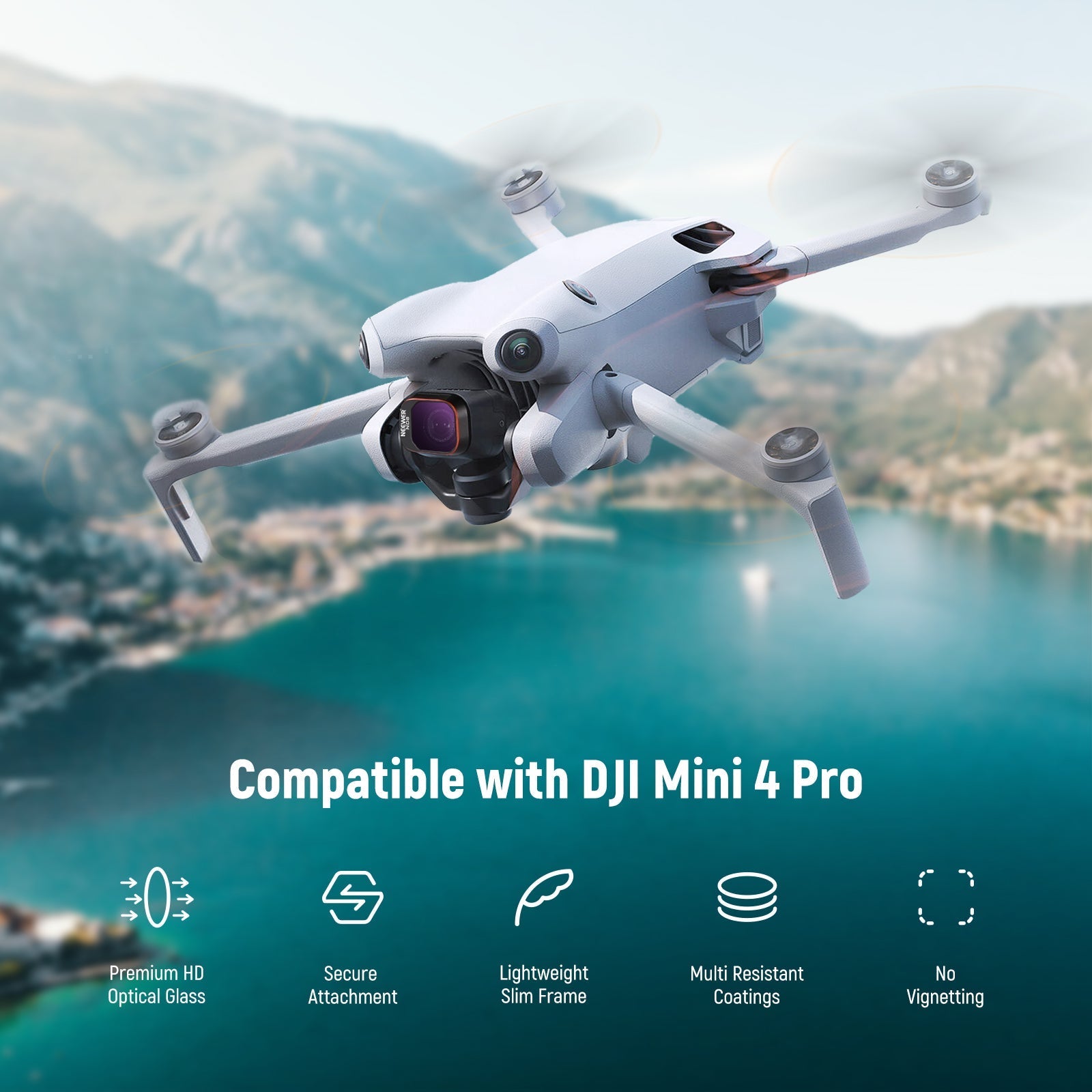 NEEWER FL-A34 6-Pack Snap-On ND & CPL Filter Set for DJI Mini 4 Pro