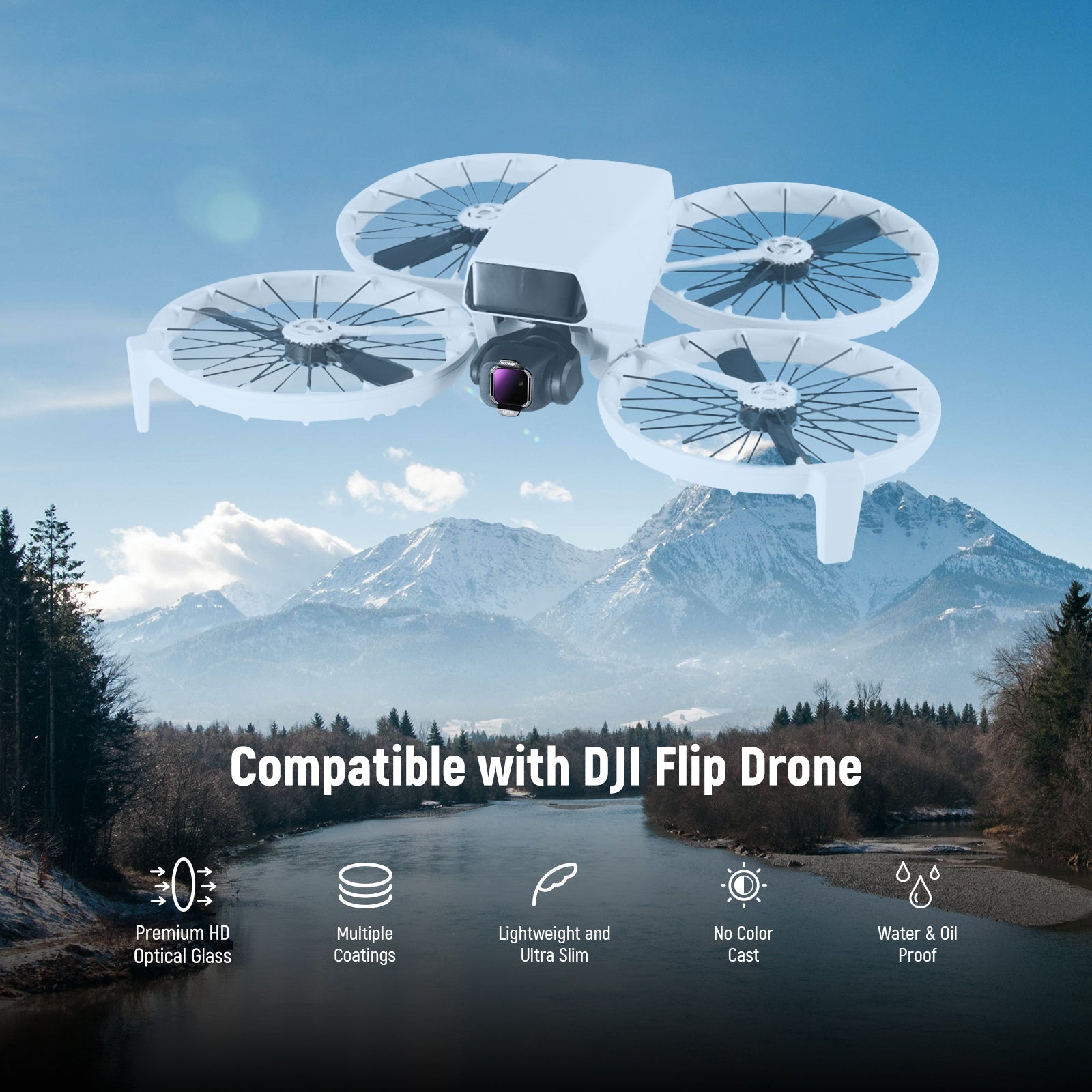 NEEWER FL-N35 6-Pack ND/PL Filter Set For DJI Flip / Lito X1 Drone