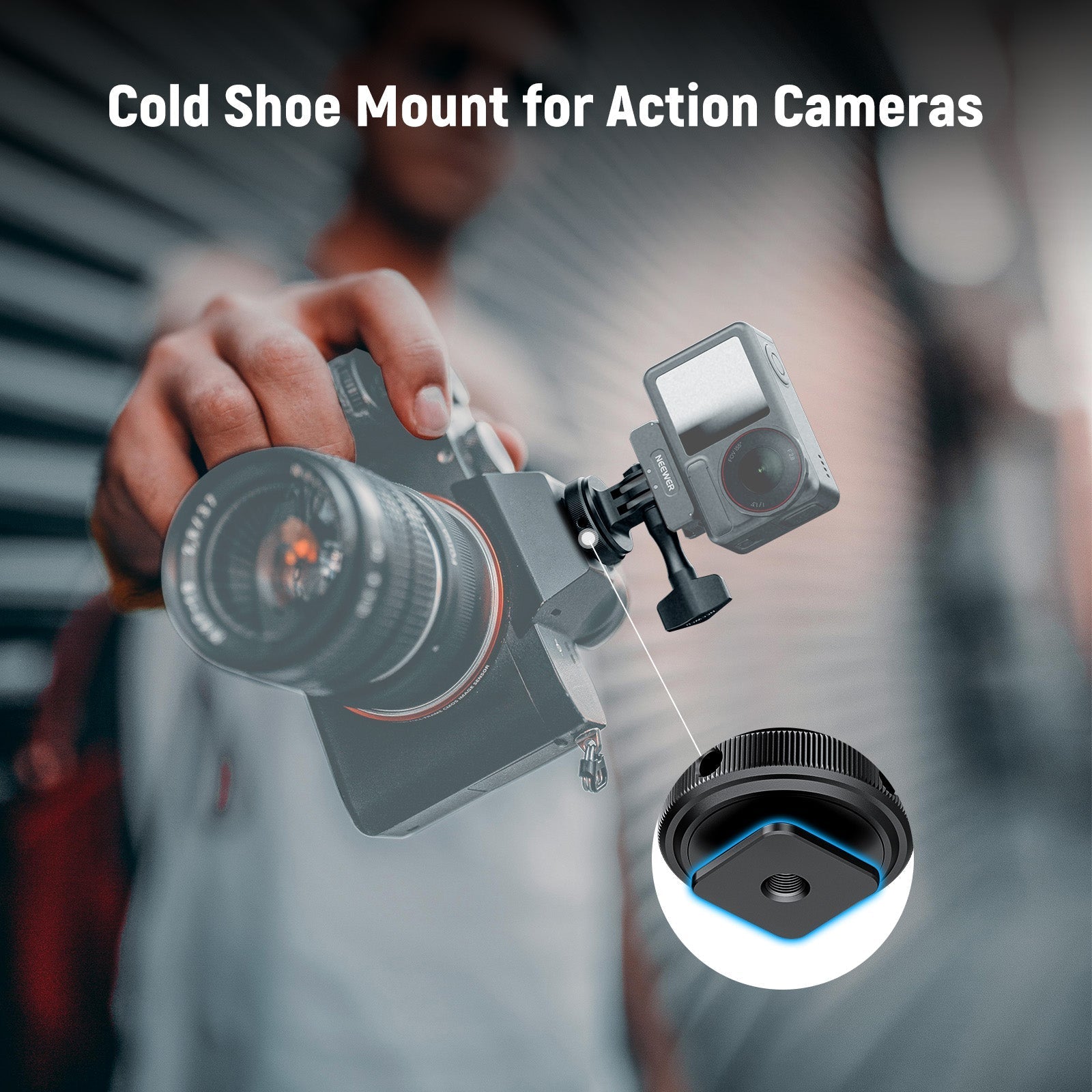 NEEWER GP-63 Cold Shoe Mount Adapter For Action Camera