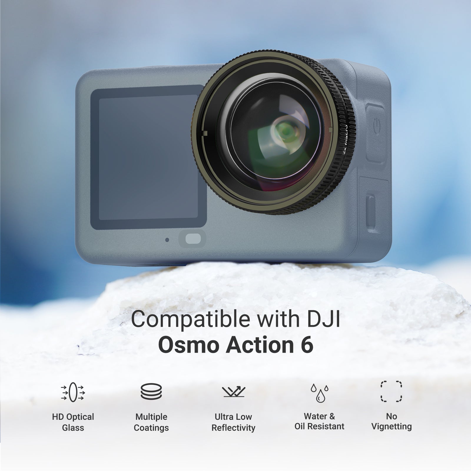 NEEWER LS010 2X Macro Lens Compatible with DJI Osmo Action 6