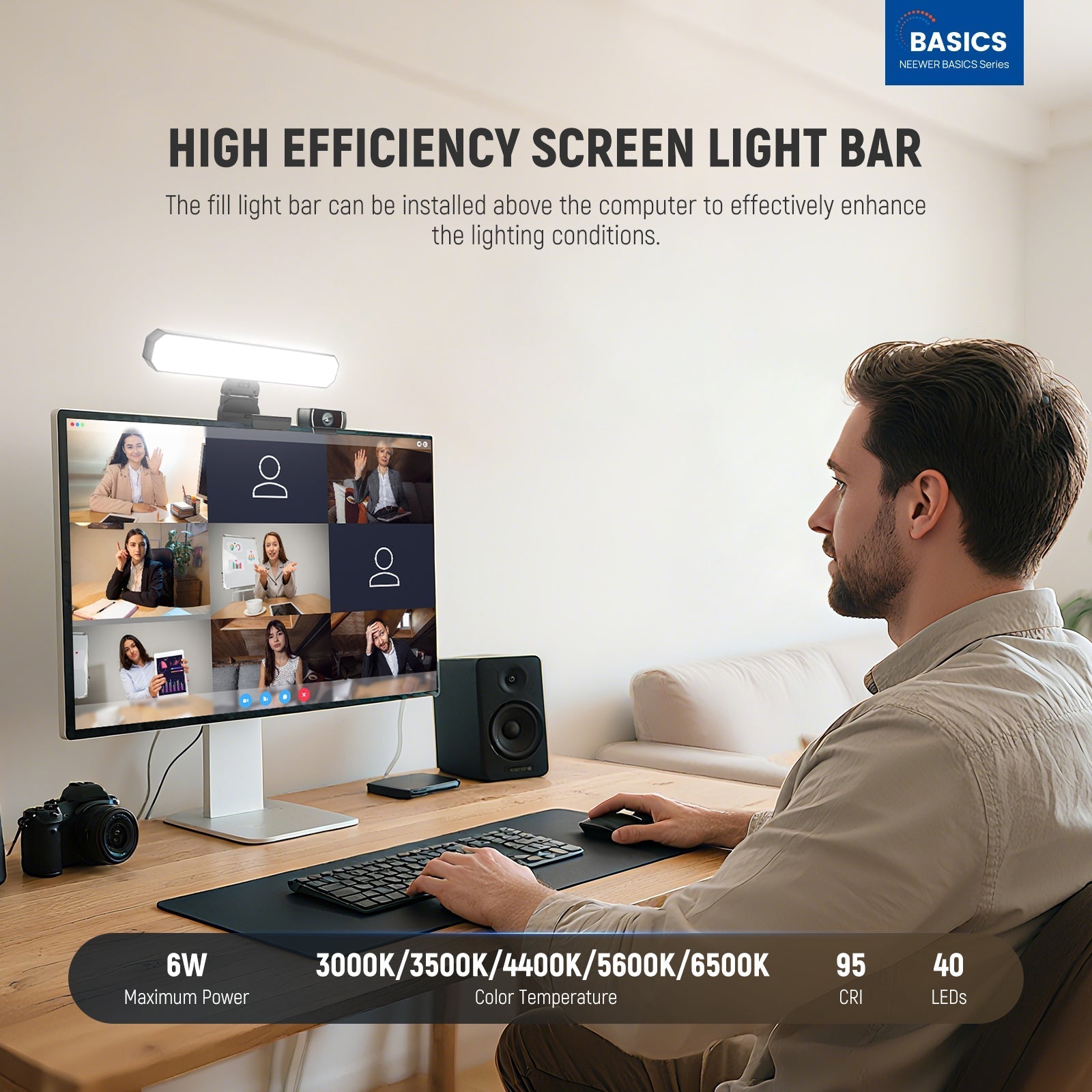 NEEWER BASICS L10 Bi Color Monitor Light Bar Kit