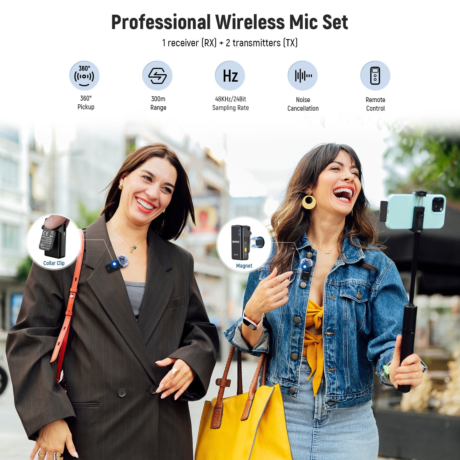 NEEWER KM15 USB C Wireless Microphone System