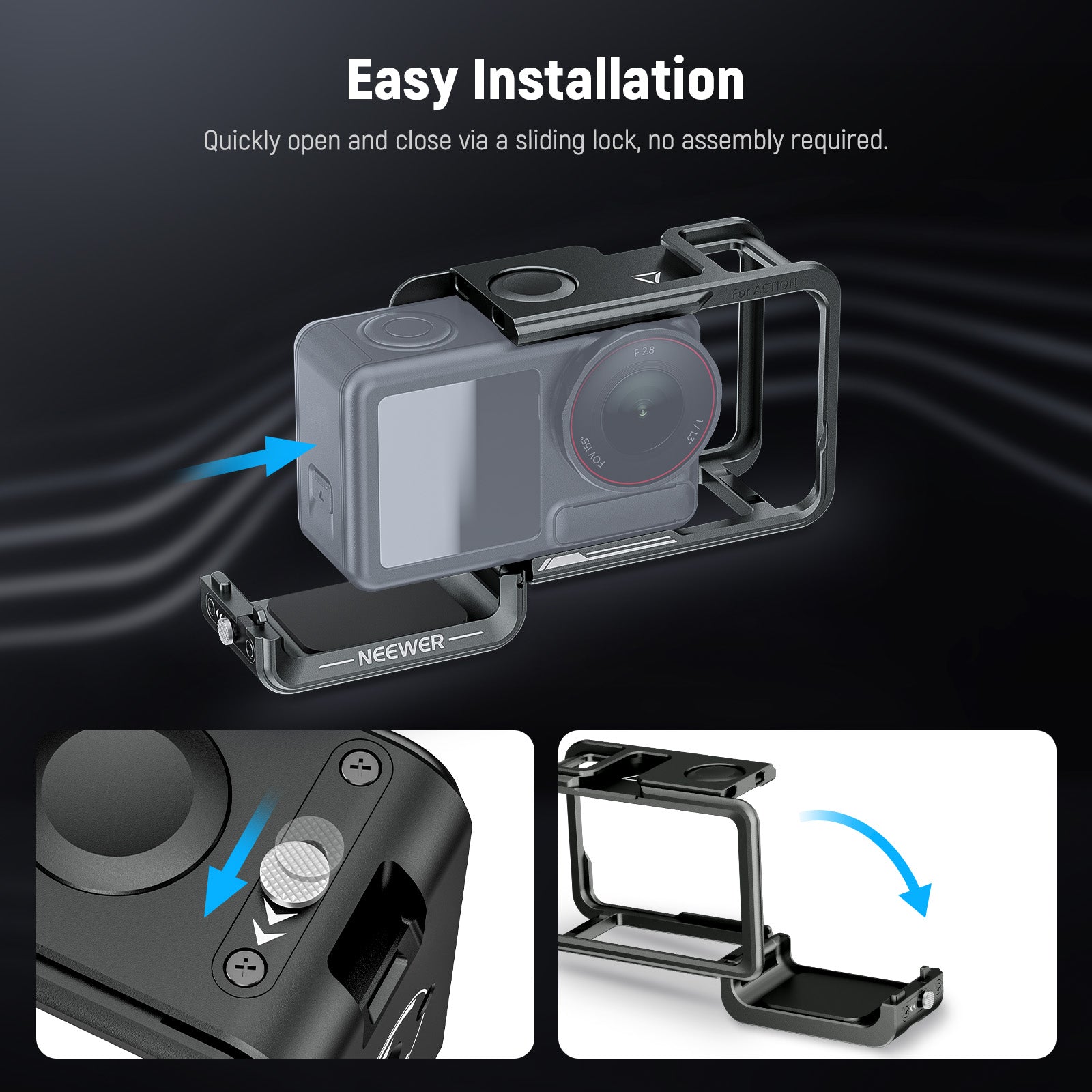 NEEWER AC014 Action Camera Cage For DJI Osmo Action 5 Pro/4/3
