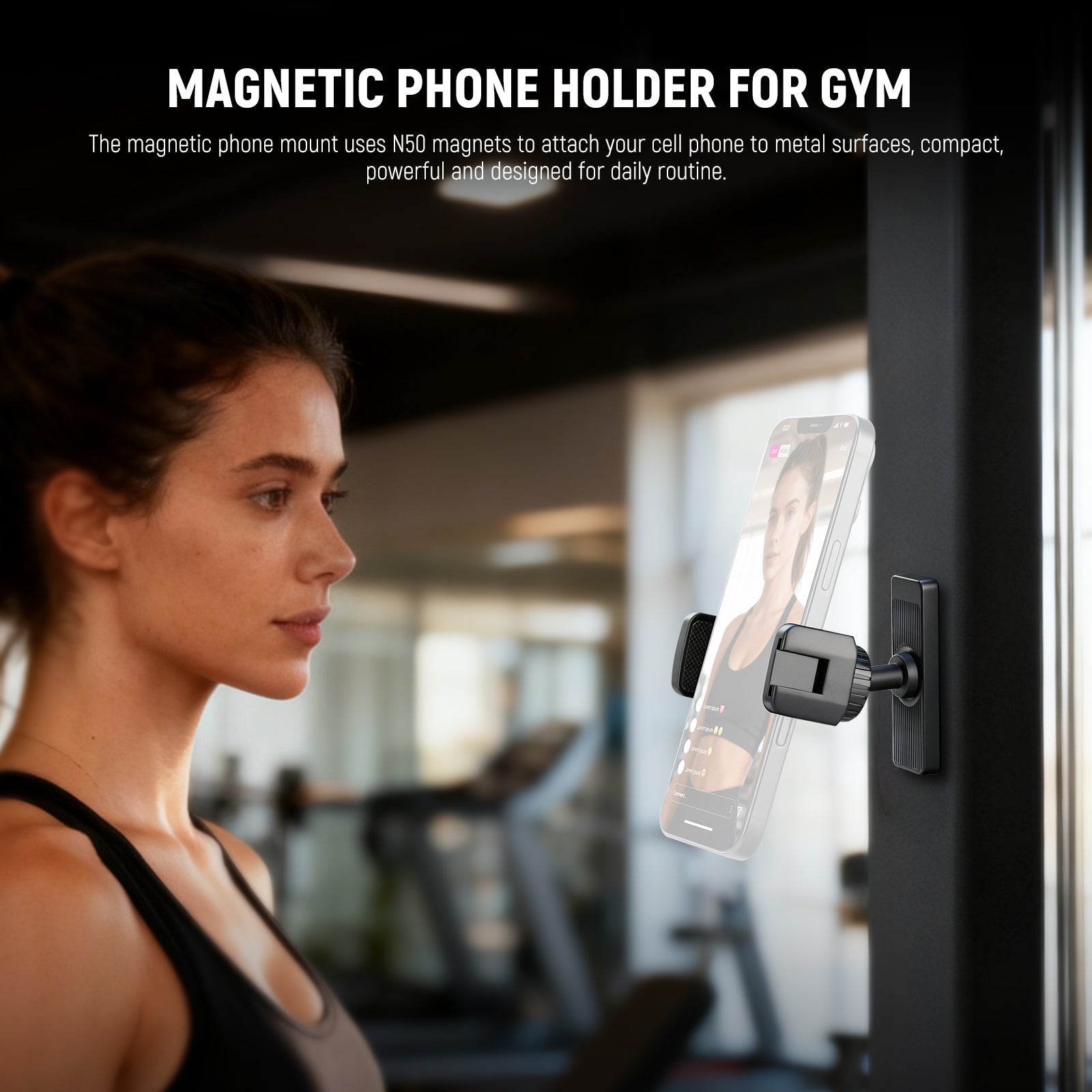 NEEWER PA119 Magnetic Phone Holder Mount for Gym