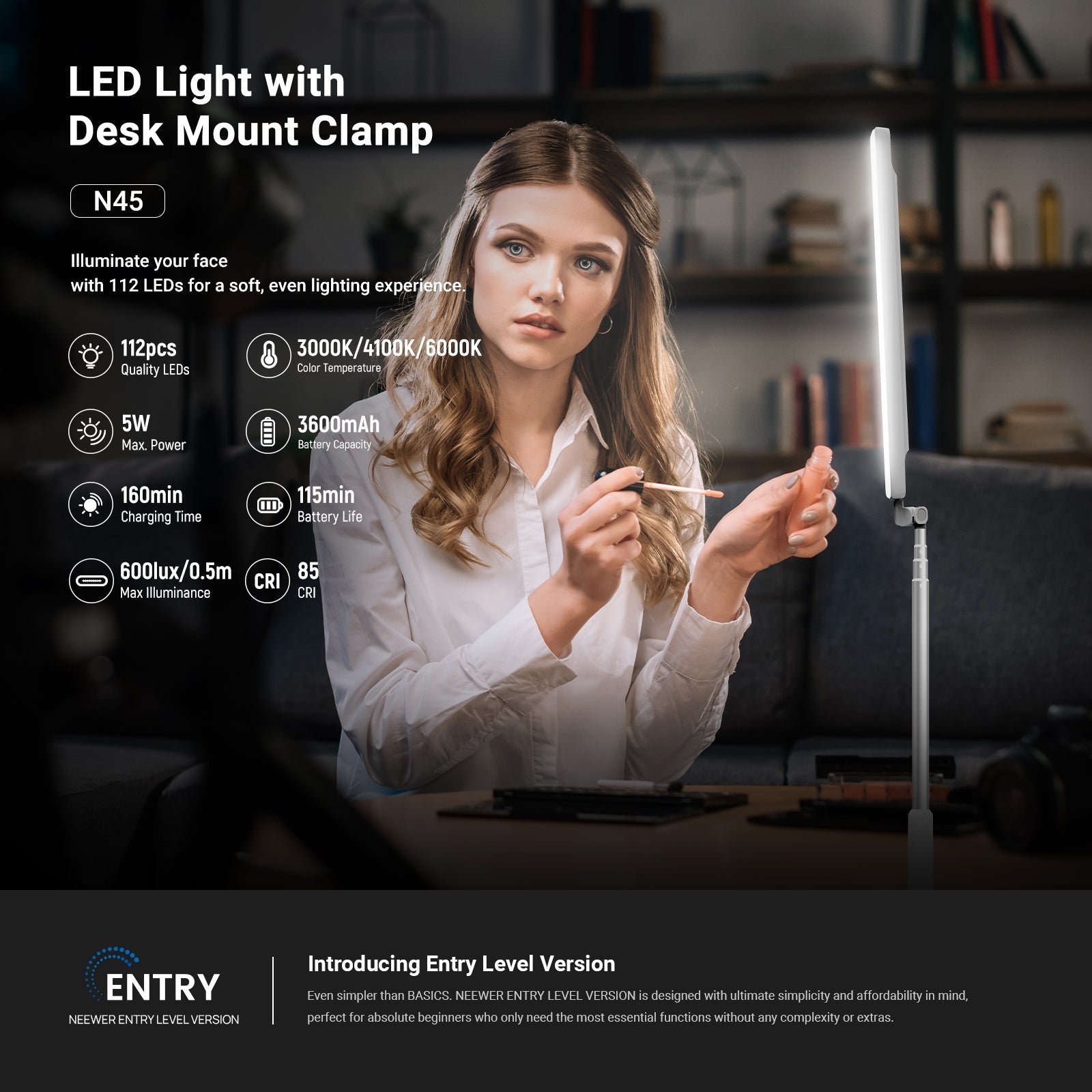 NEEWER ENTRY LEVEL VERSION N45 5W Desktop Overhead LED Light