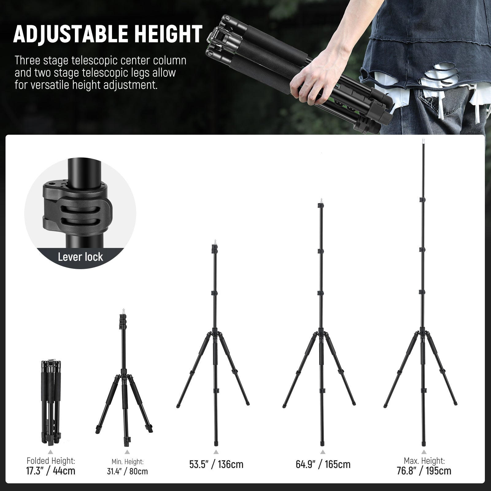 NEEWER ST195 195cm Portable Photography Light Stand