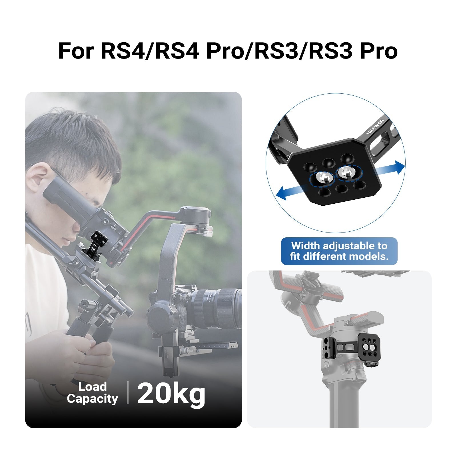 NEEWER GA031 Gimbal Mount for DJI RS5/RS4/RS4 Pro/RS3/RS Pro