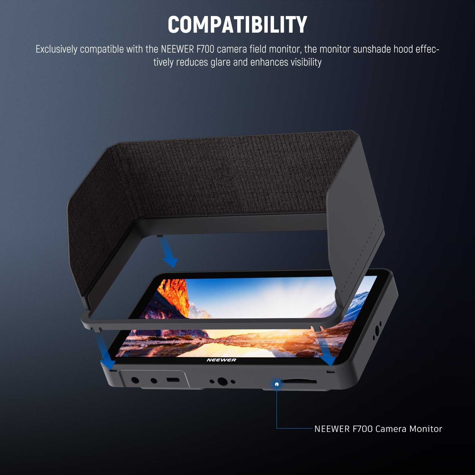 NEEWER MA007 Monitor Sunshade Hood for F700 Monitor