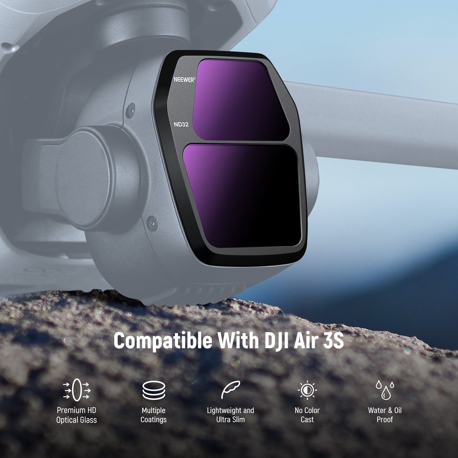 NEEWER FL-A85/FL-A86 ND CPL Filter Set for DJI Air 3S