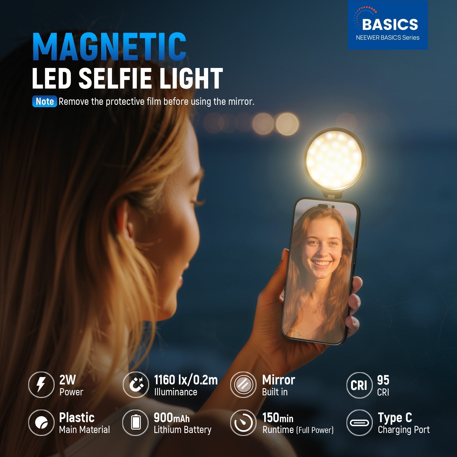 NEEWER BASICS NL48R Magnetic LED Selfie Light