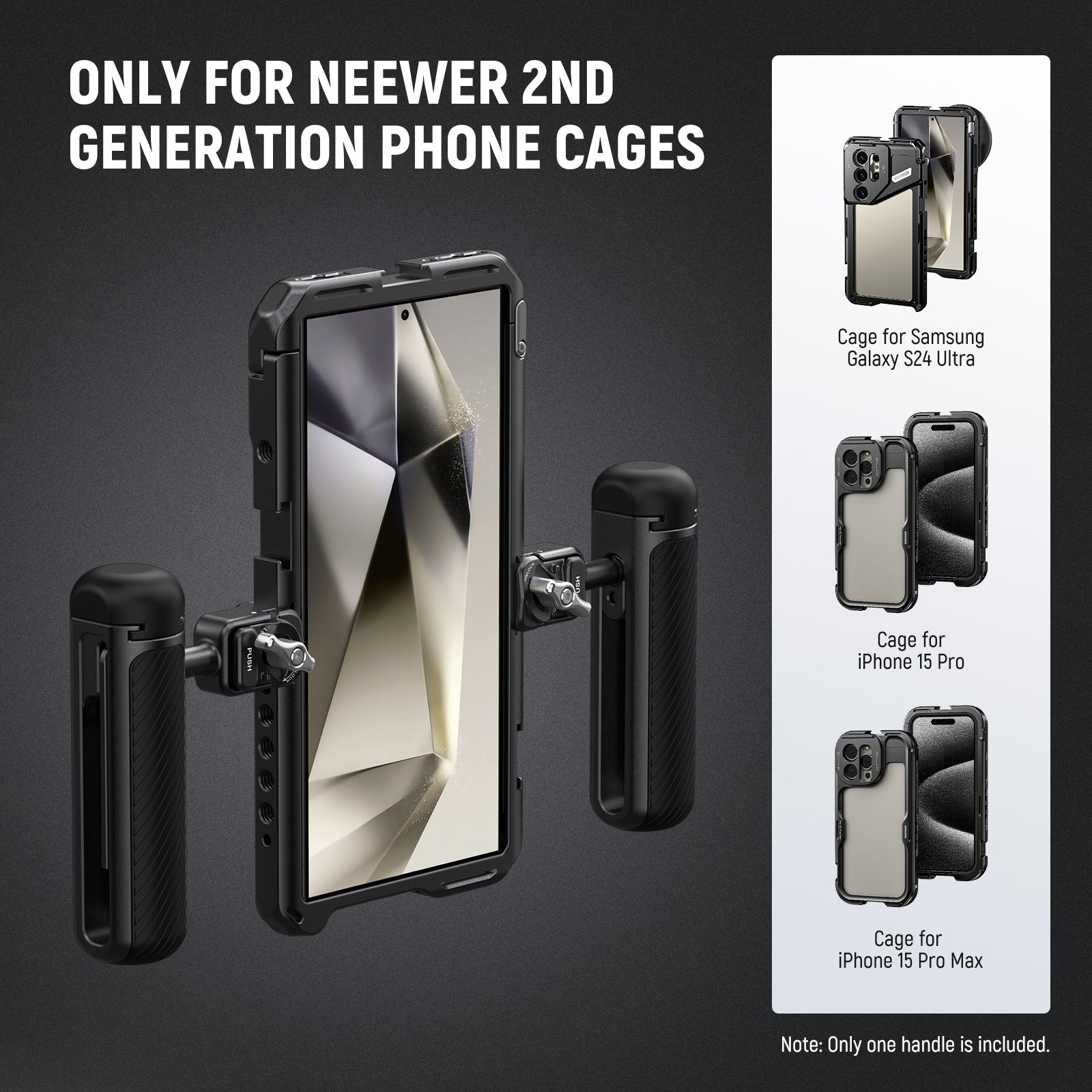 NEEWER PA045 360° Rotation Quick Release Phone Cage Side Handle