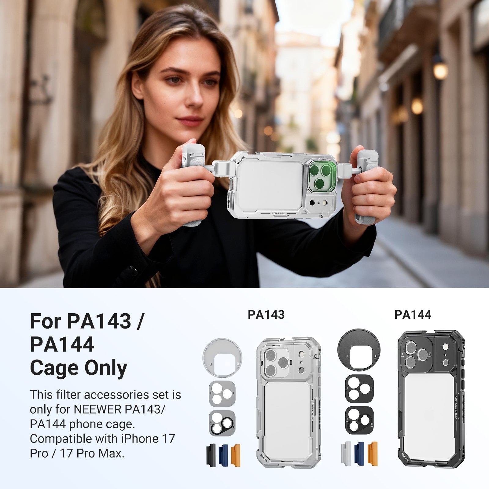 NEEWER Filter Set for iPhone 17 Pro/Pro Max Phone Cage