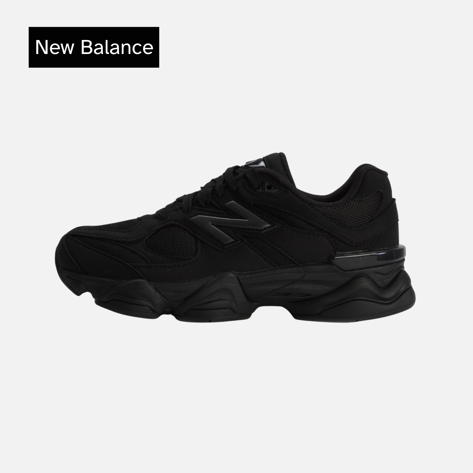 New Balance 9060 Big Kid 'Triple Black Suede'