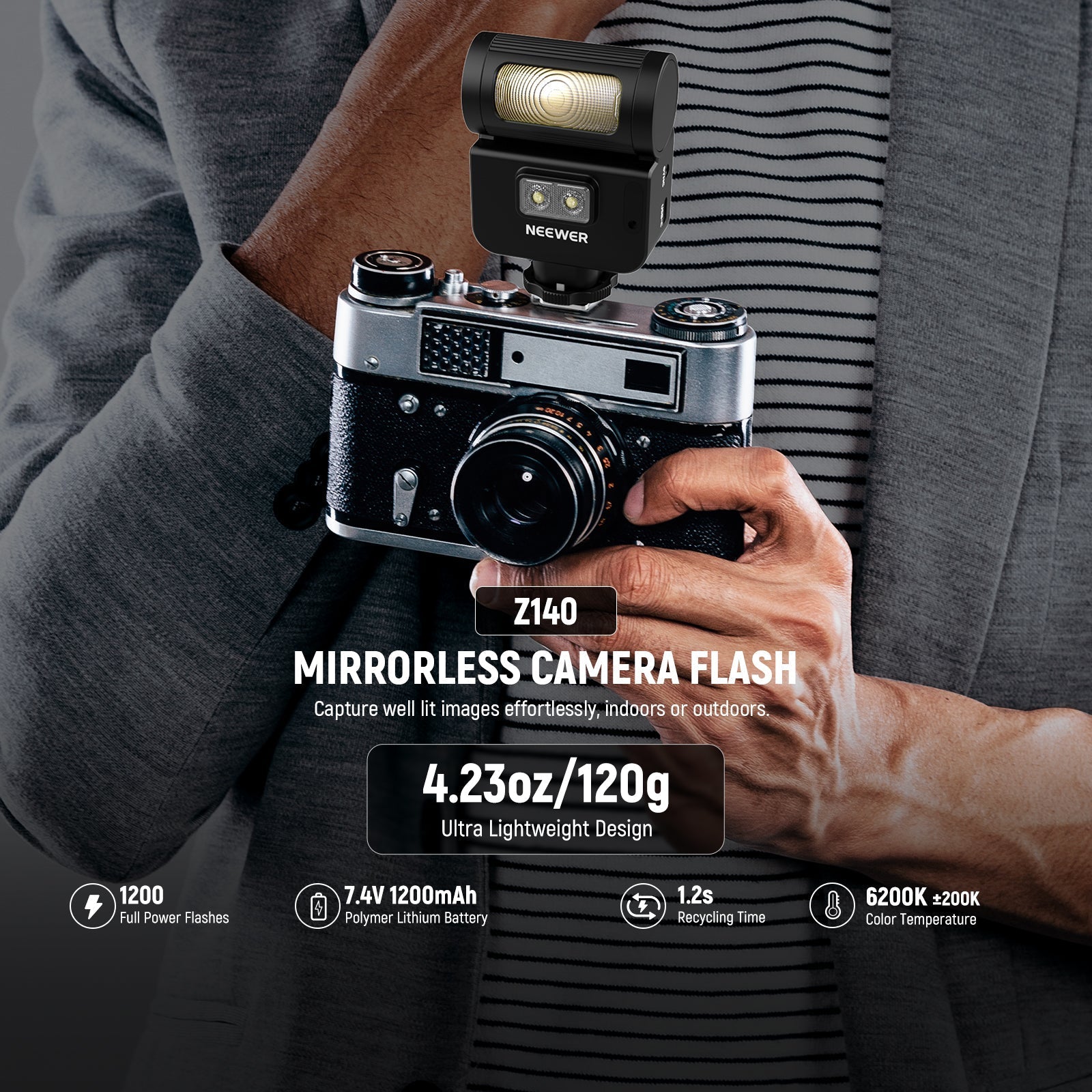 NEEWER Z140 16Ws Mini Camera Flash Light
