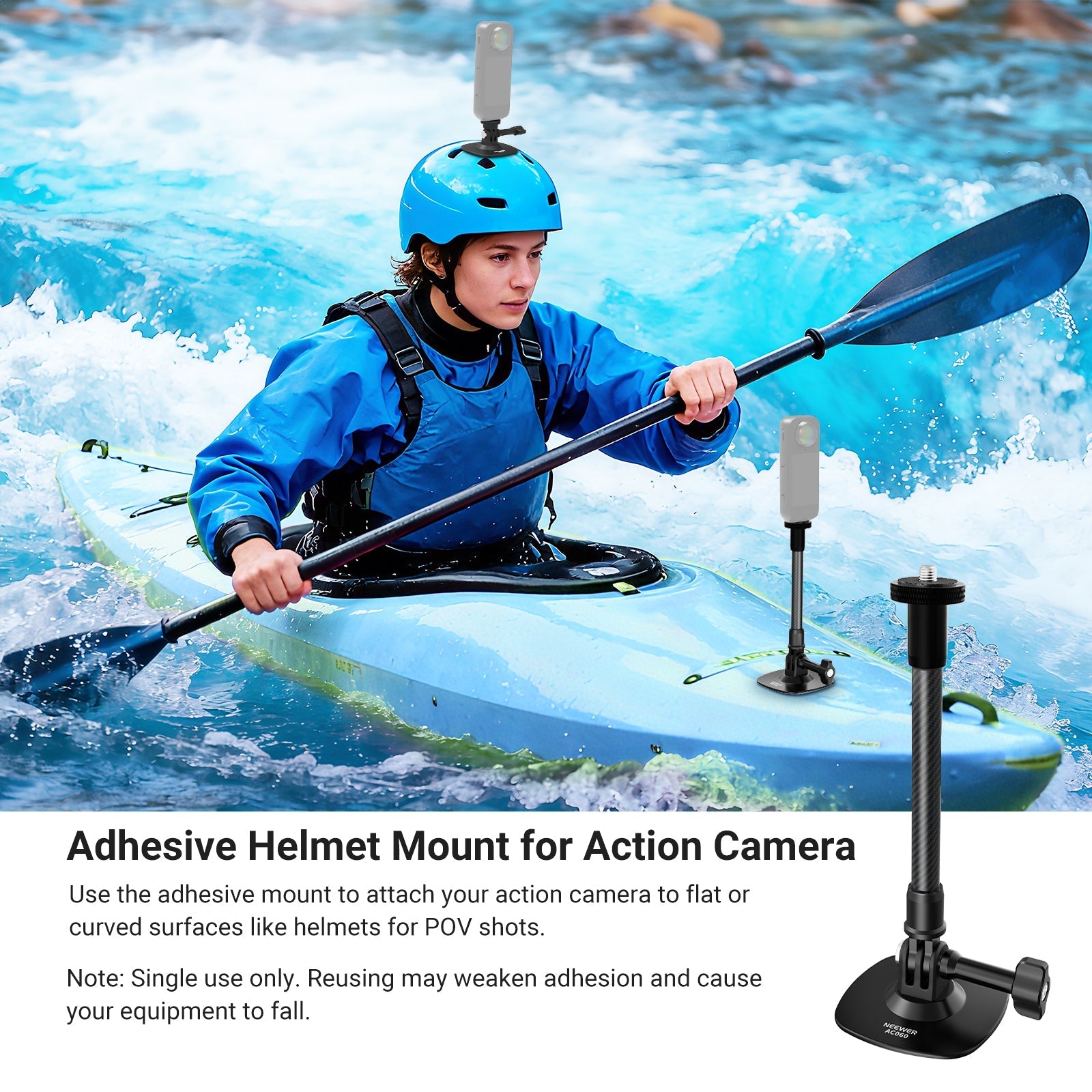 NEEWER AC060 Flexible Helmet Mount for Action Camera