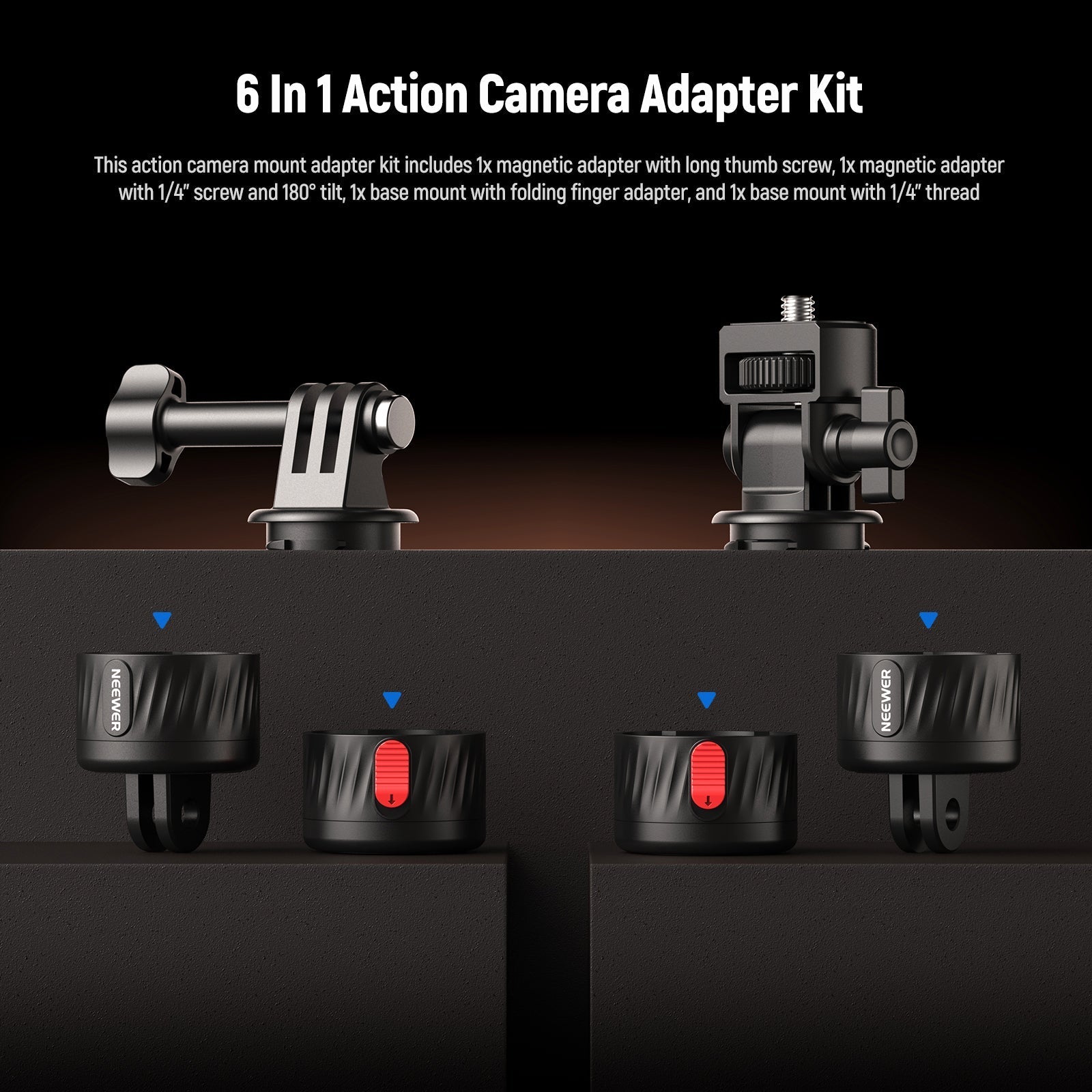 NEEWER GP-24 4 In 1 Action Camera Mount Kit