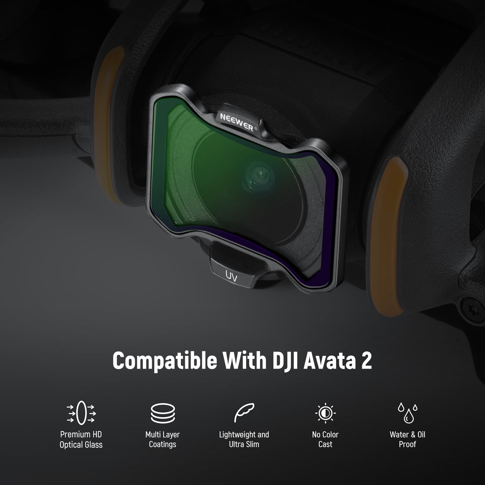 NEEWER FL-A29 6-Pack Snap-On ND & UV & CPL Filter Set for DJI Avata 2