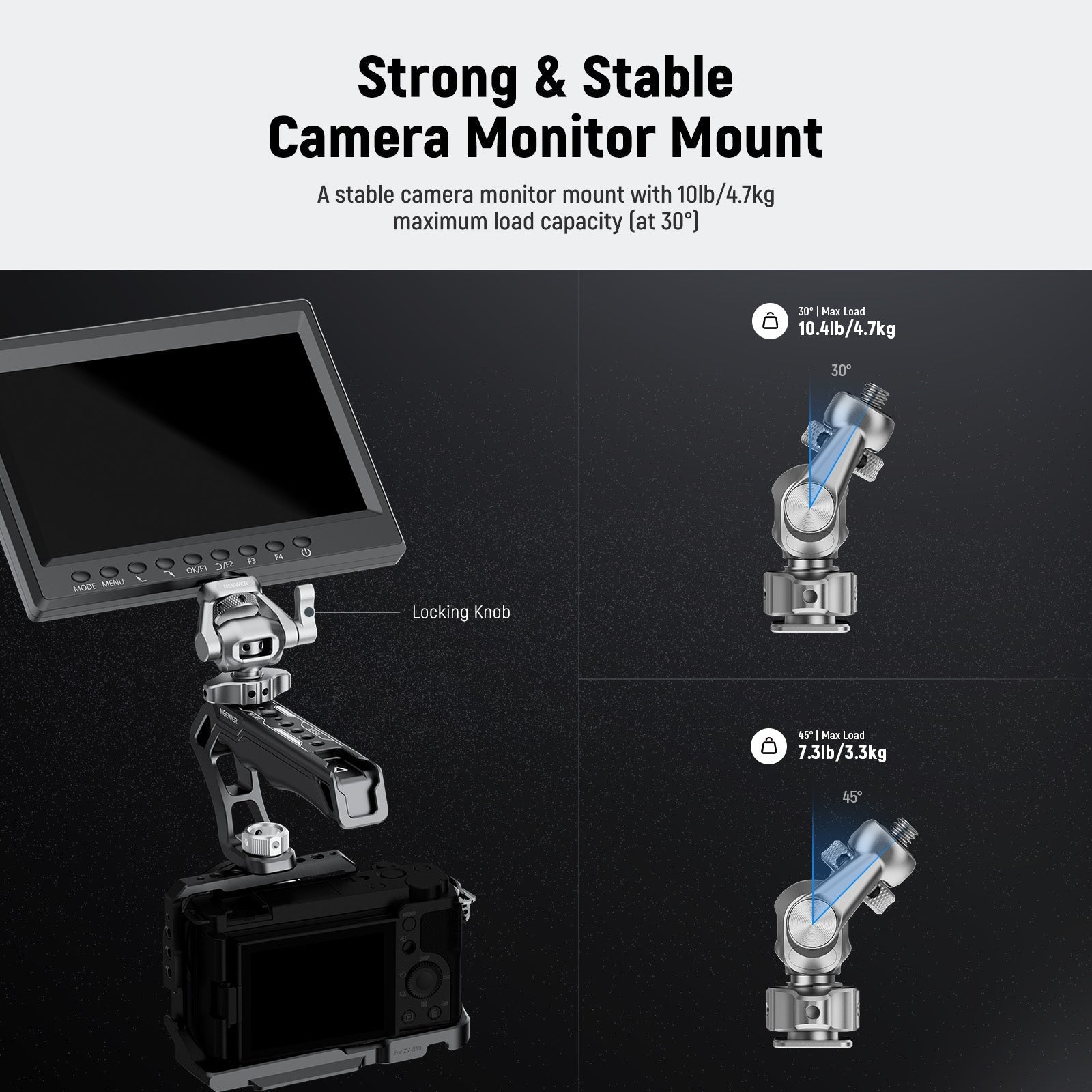 NEEWER MA017 Camera Monitor Mount with Cold Shoe