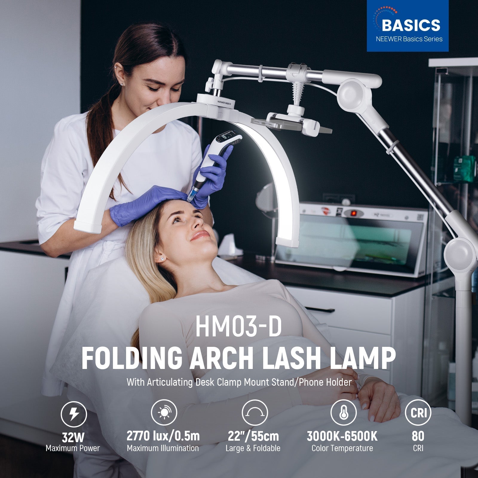 NEEWER BASICS HM03-D 30W 22" LED Folding Arc Lash Lamp
