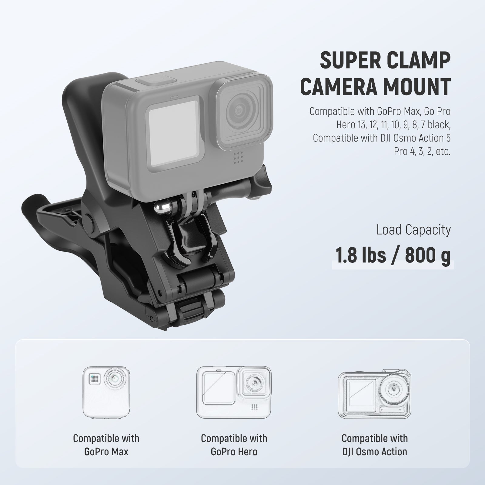 NEEWER GP-80 Flexible Clamp Mount For Action Cameras