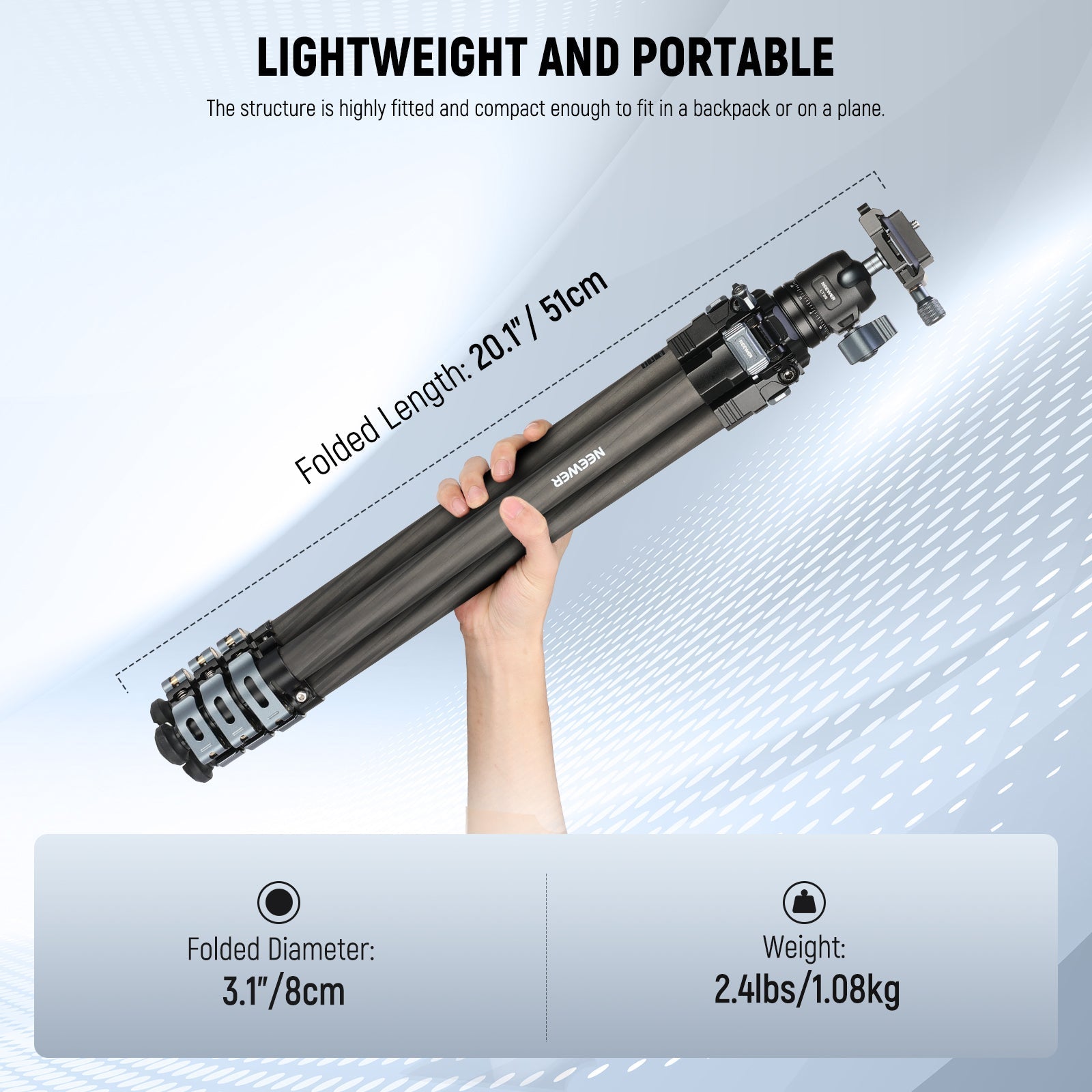 NEEWER LT36/LT37 60.4" Carbon Fiber Travel Tripod