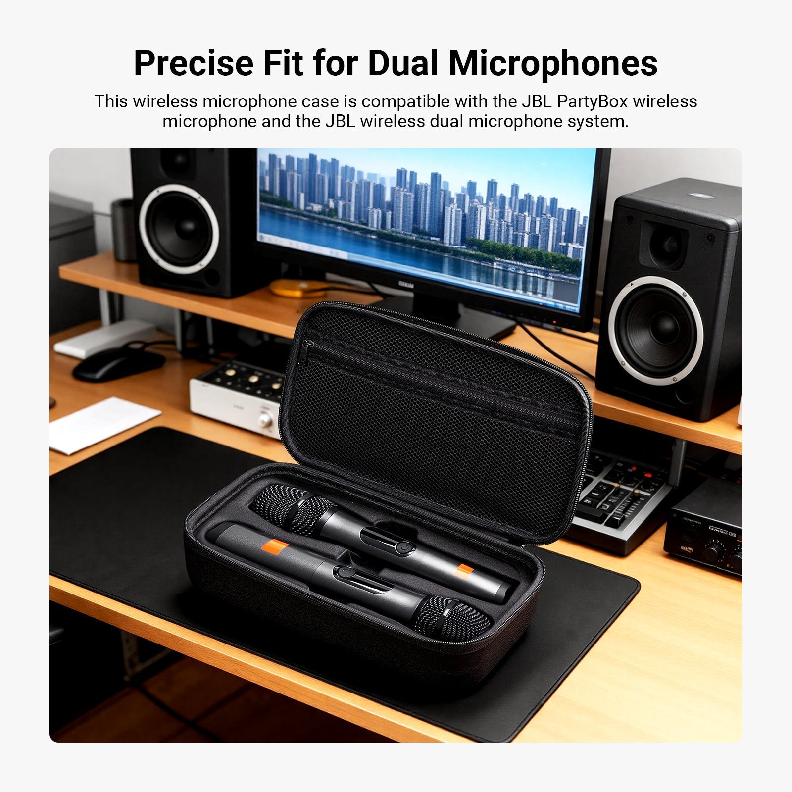 NEEWER PD033 Wireless Microphone Case For JBL PartyBox Dual Mic