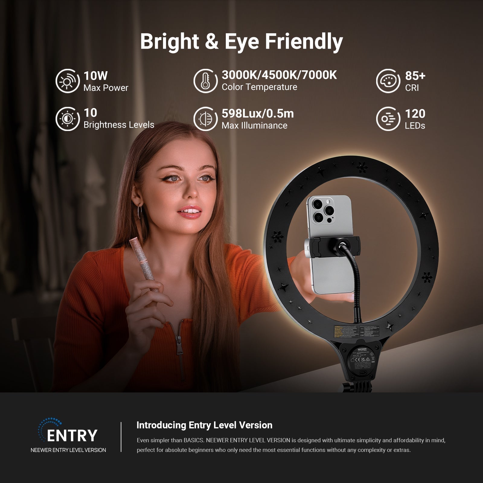 NEEWER ENTRY LEVEL VERSION N44 10" 10W Ring Light