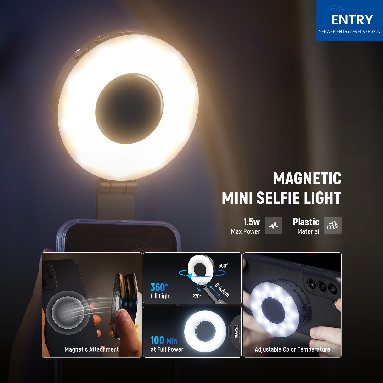NEEWER ENTRY LEVEL VERSION NL40R Magnetic Selfie Light