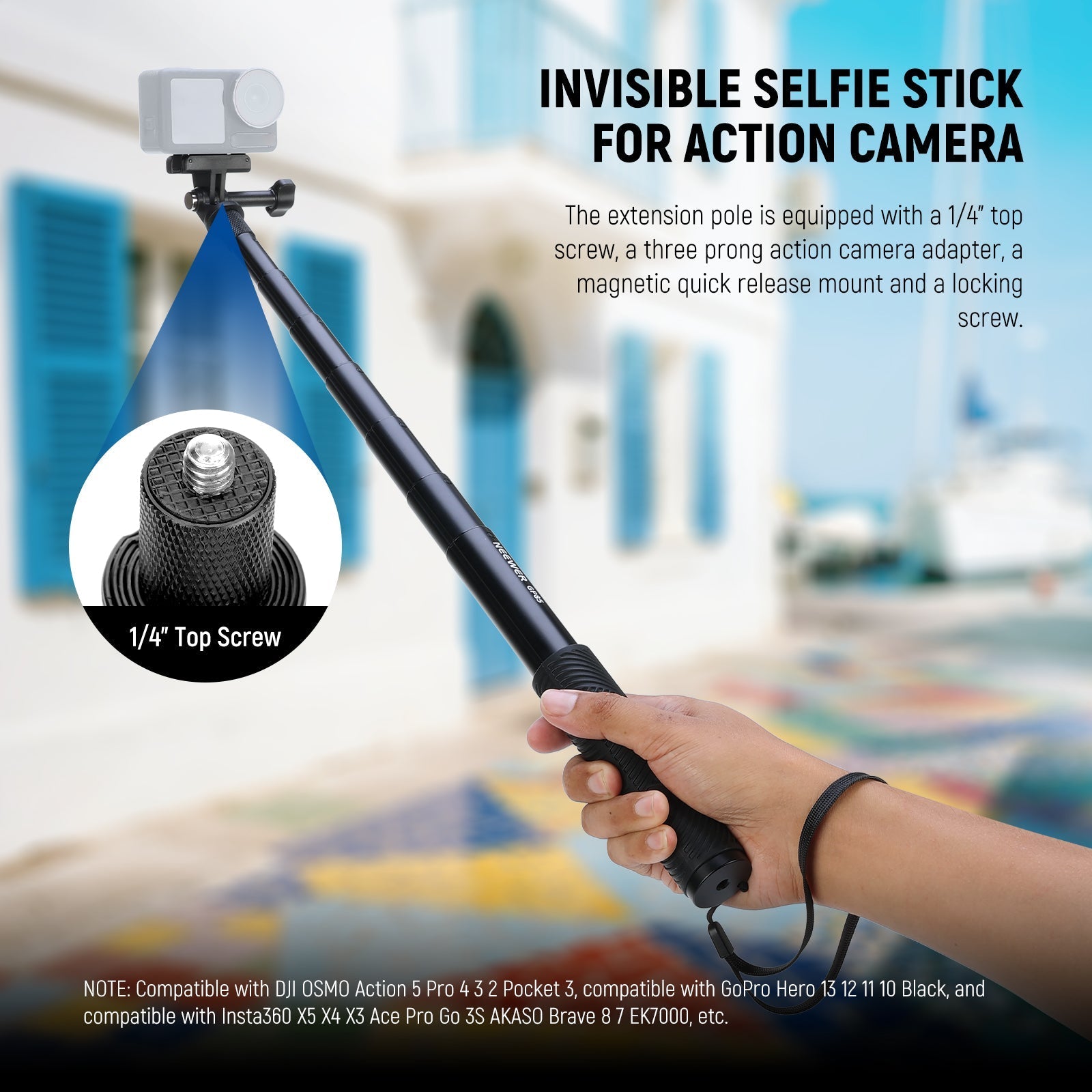 NEEWER GP-84/GP-85/GP-86 Extension Rod Kit for Action Camera