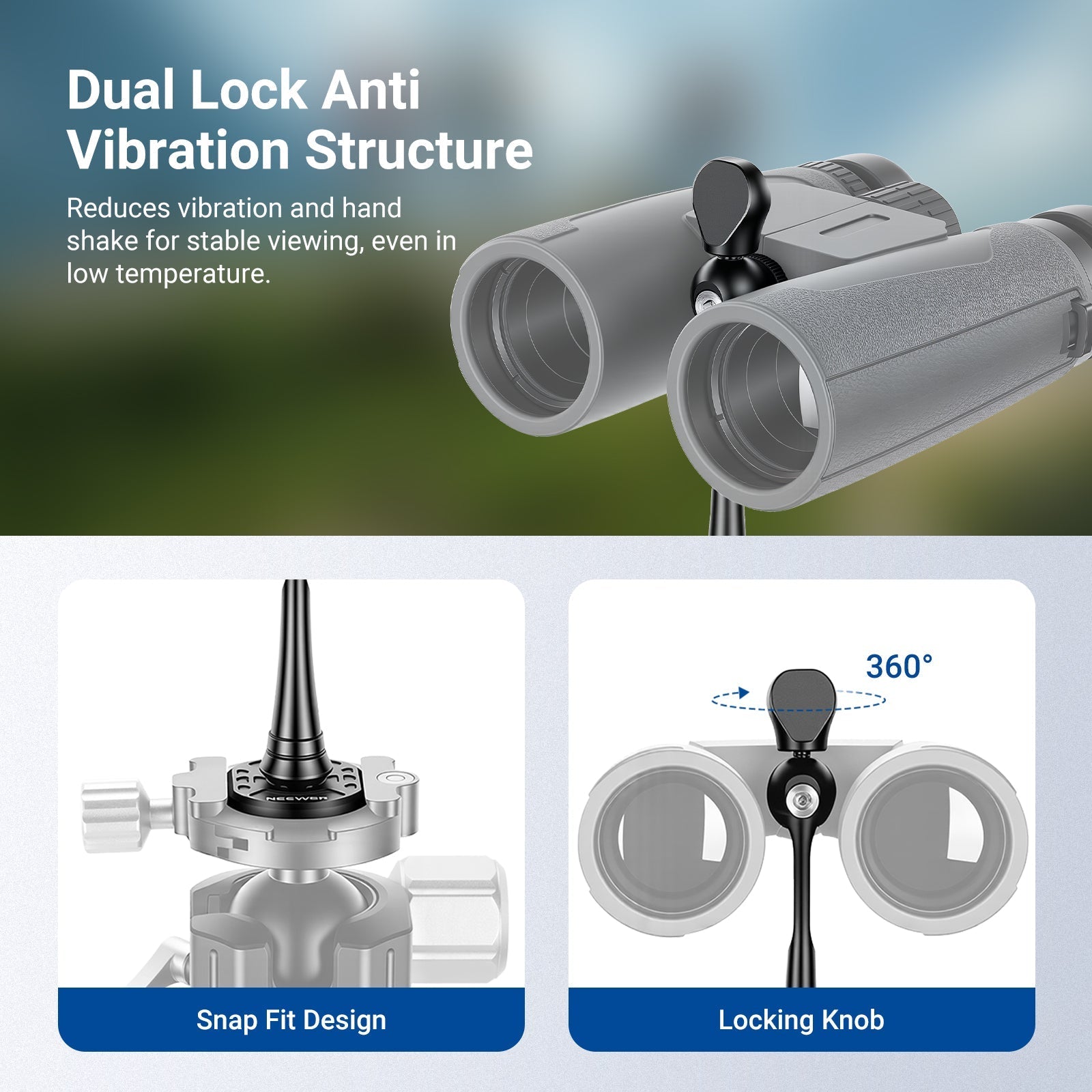 NEEWER ST-T05 Quick Release Binocular Tripod Adapter