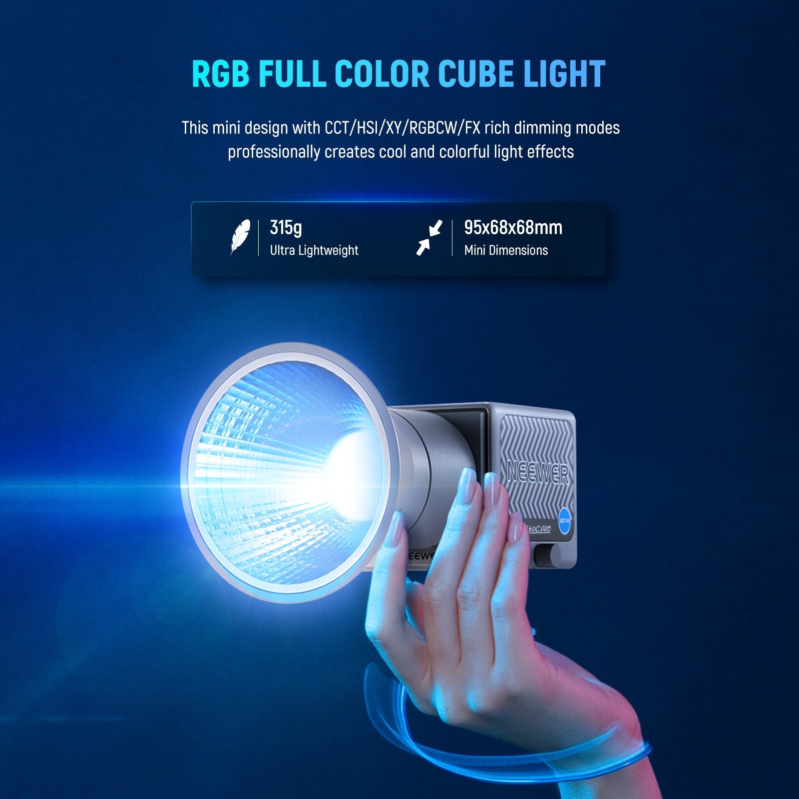 NEEWER HS60C Pro 60W Portable RGB LED Video Light