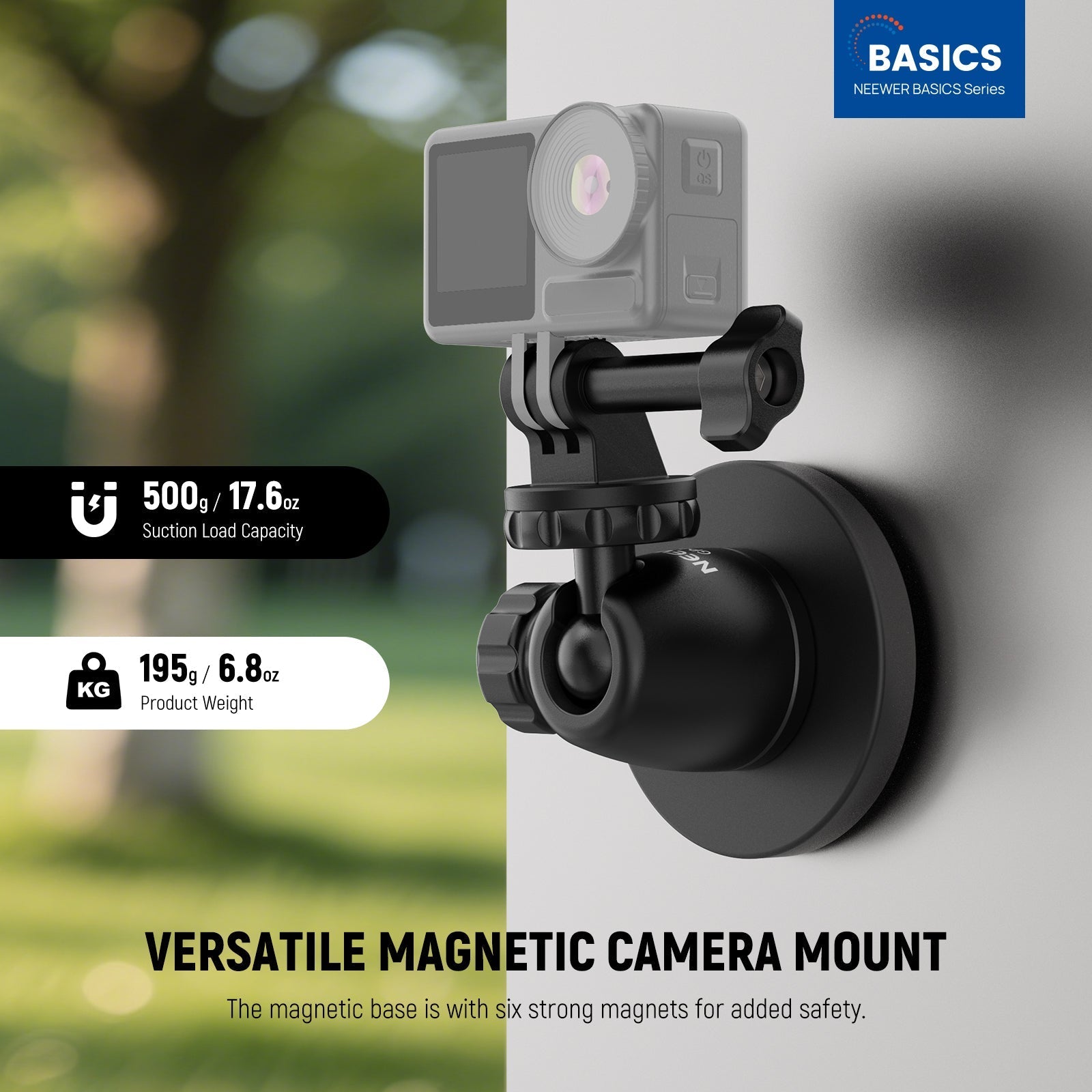 NEEWER BASICS GP-101 Magnetic Camera Mount for Action Camera