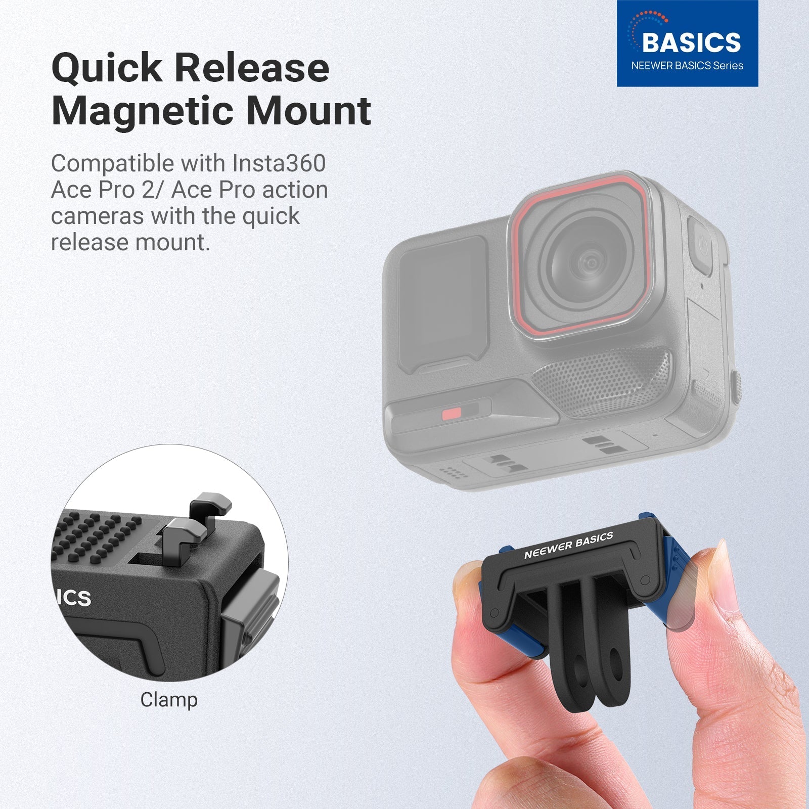 NEEWER BASICS DP05 Magnetic Mount For Insta360 Ace Pro 2/Ace Pro/X5