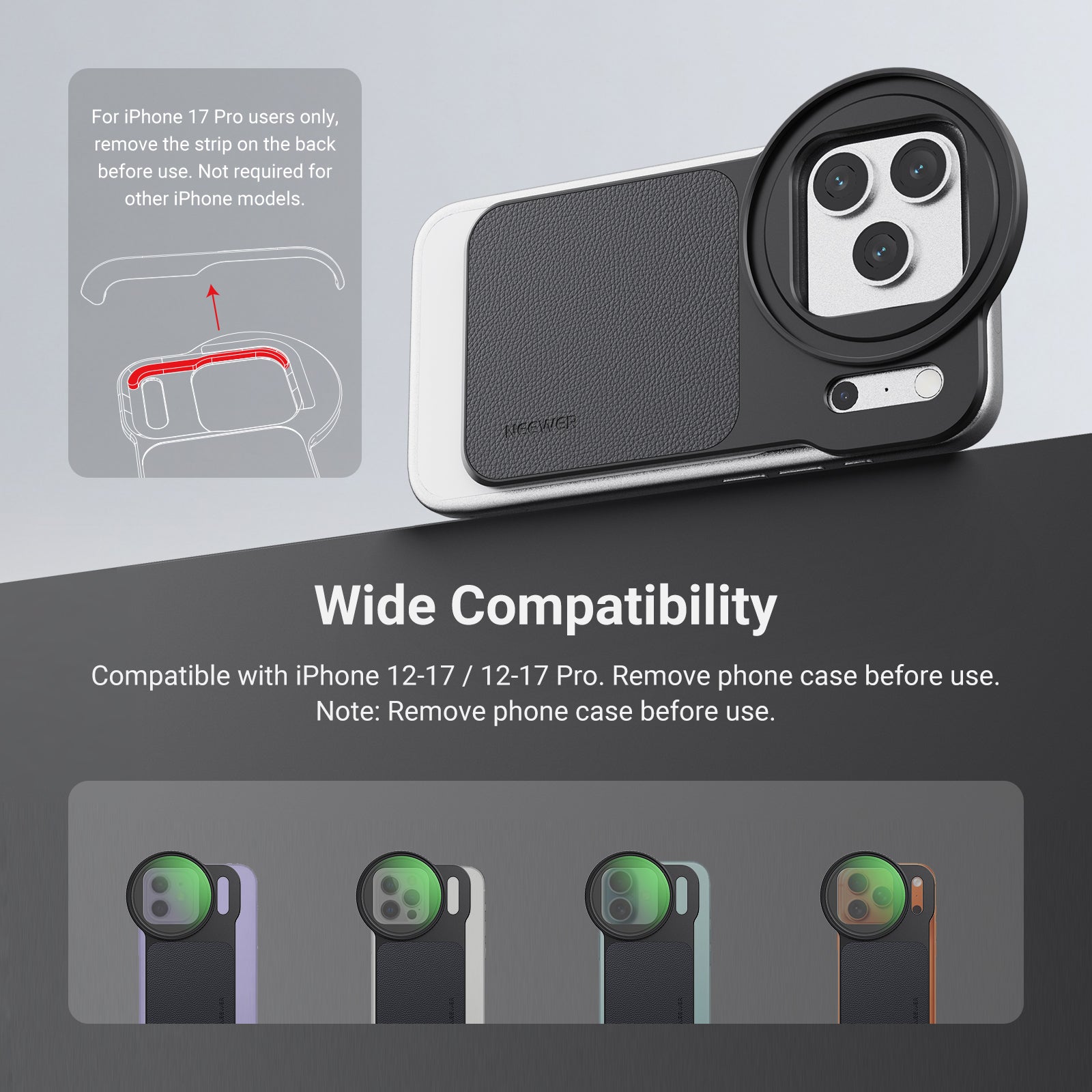 NEEWER 6.3" Magnetic Filter Backplate Kit For iPhone Standard & Pro Versions